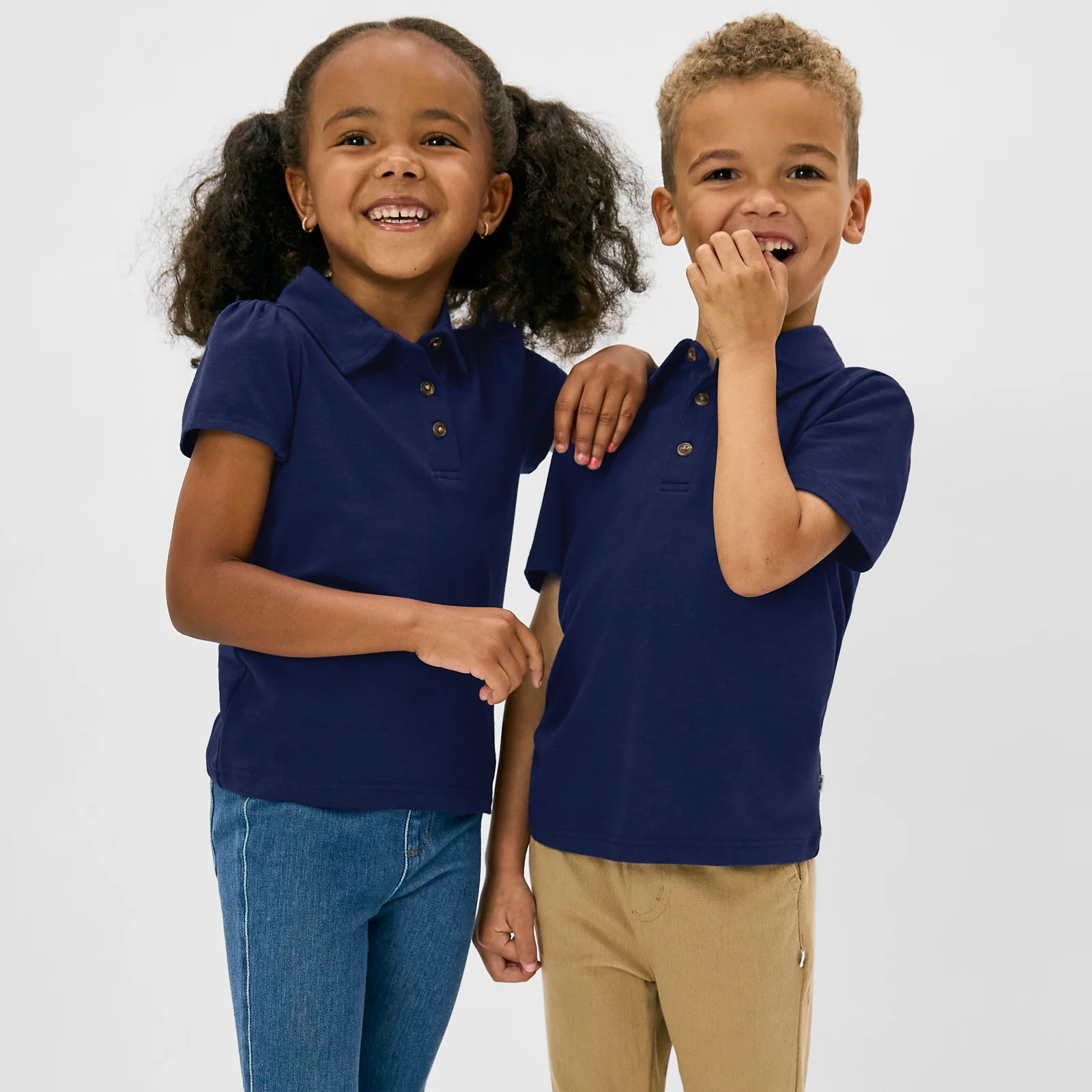 Classic Navy Puff Sleeve Polo - Image 5