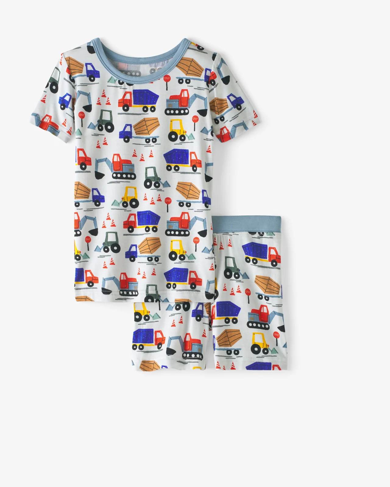 Construction Two-Piece Short Sleeve & Shorts Pajama Set - Image 3