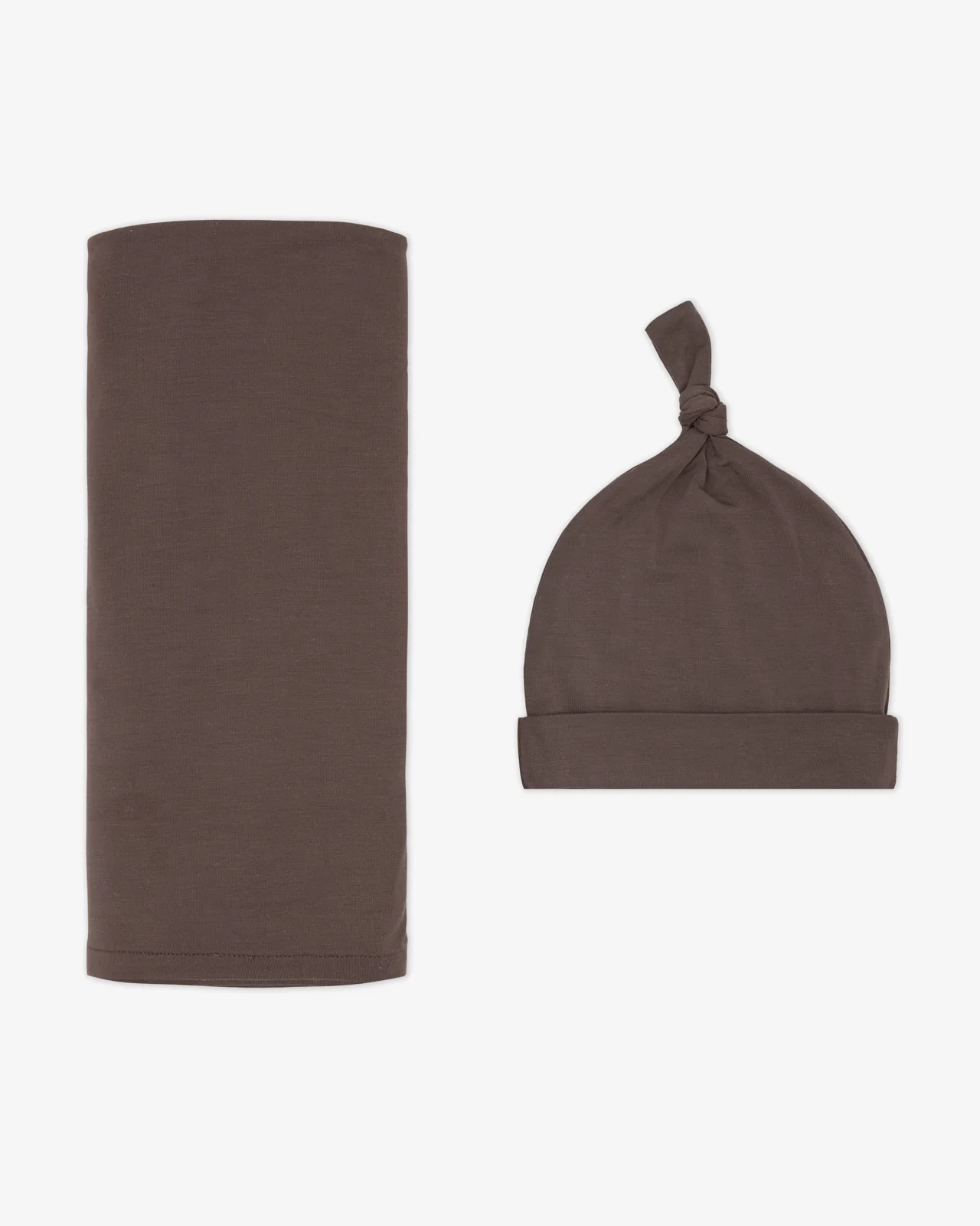 Dark Chocolate Swaddle & Hat Set - Image 2