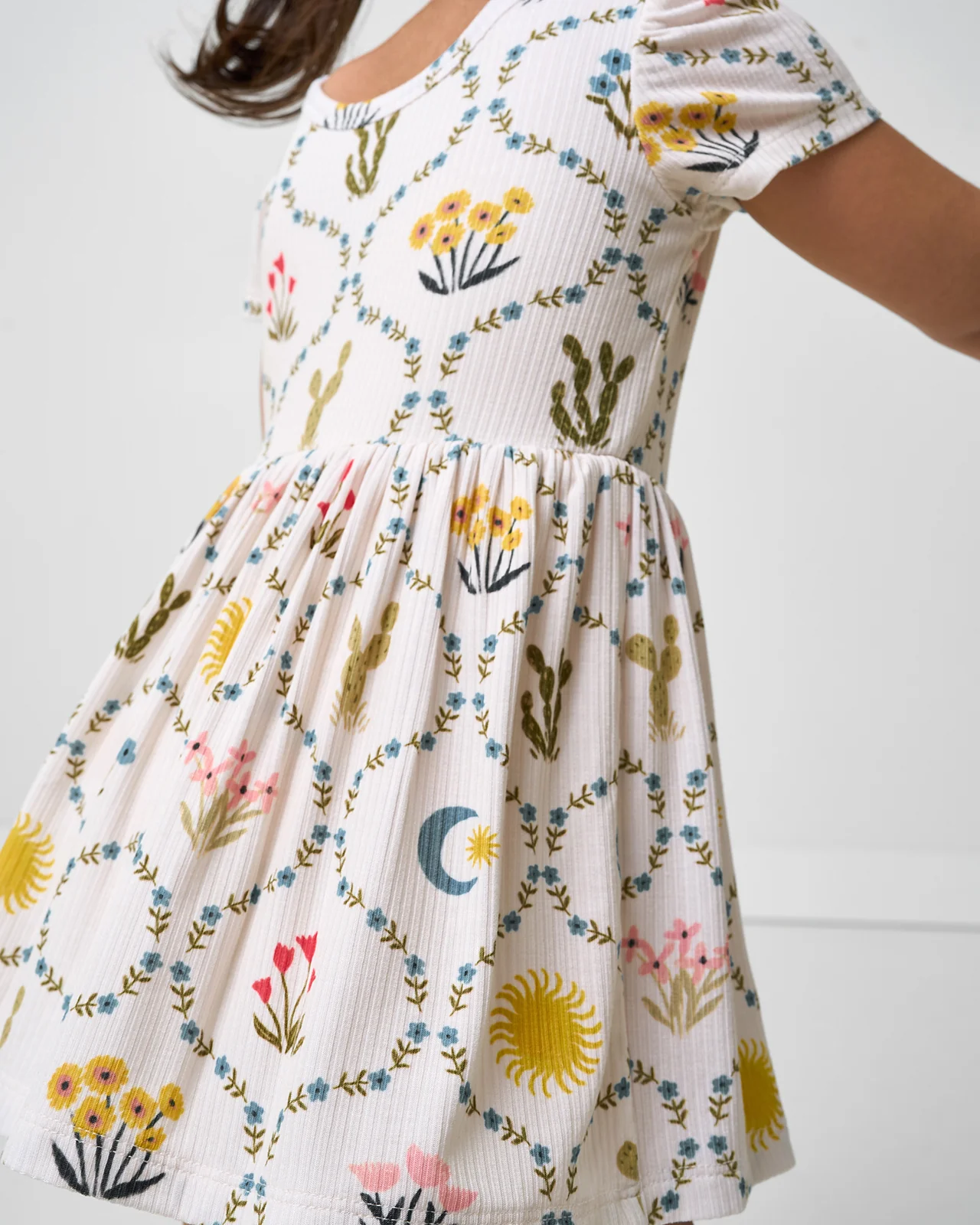Desert Meadow Ribbed Skater Dress with Bodysuit - Image 3