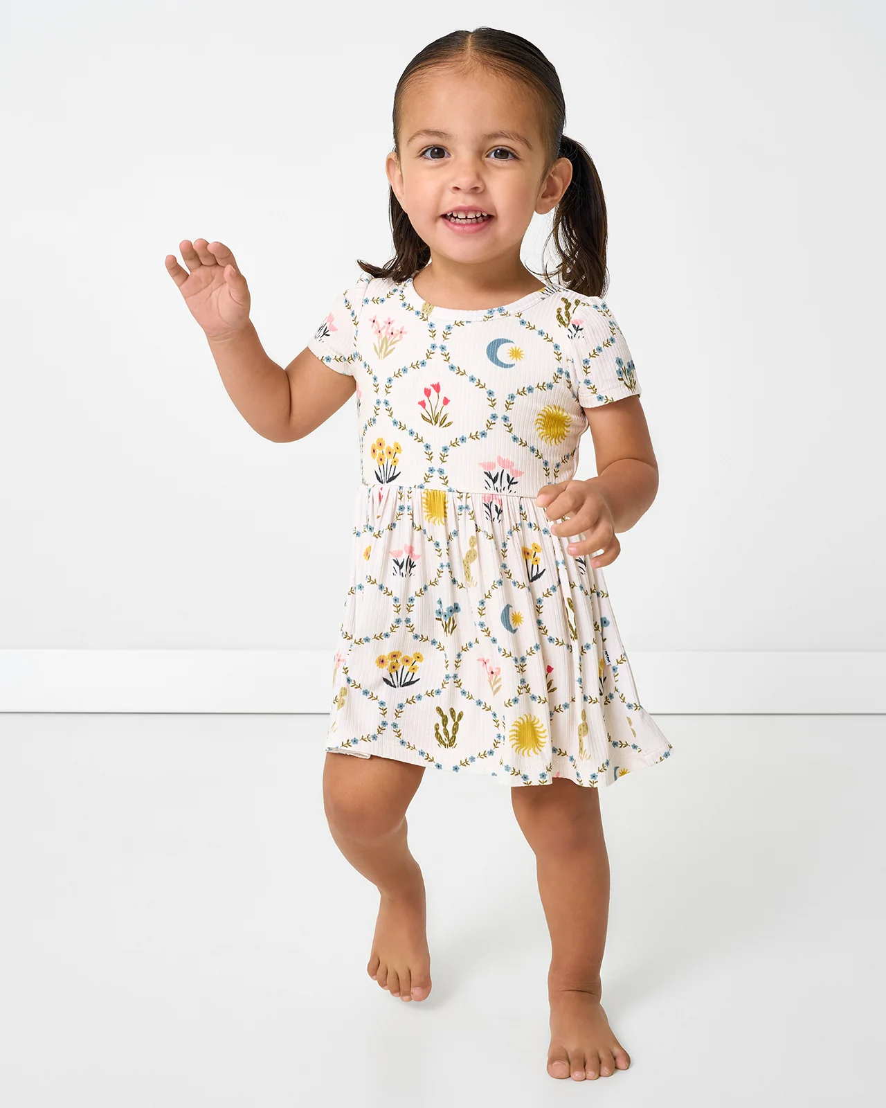 Desert Meadow Ribbed Skater Dress with Bodysuit - Image 5