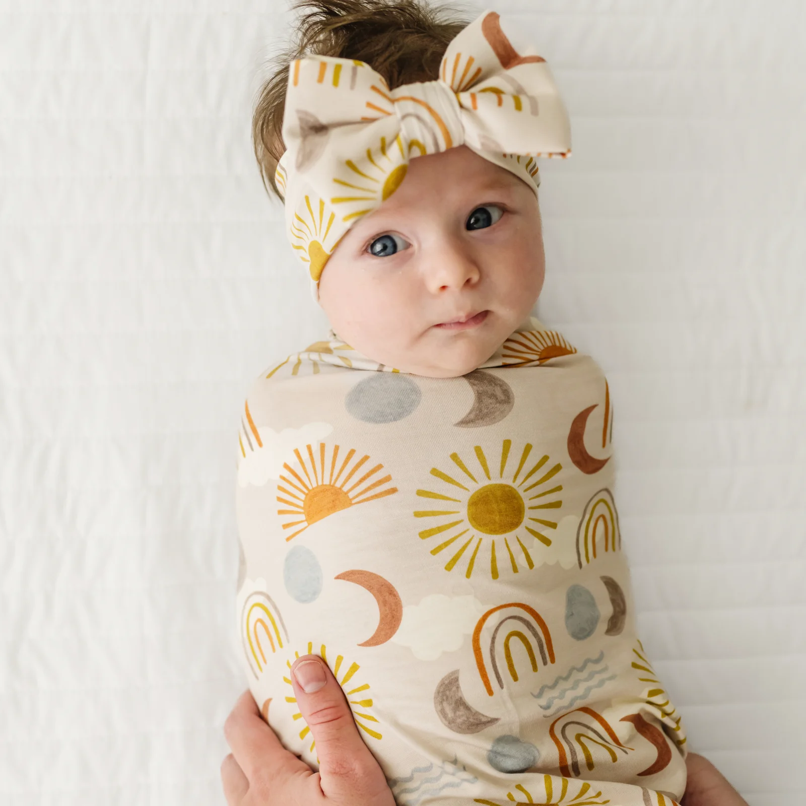 Desert Sunrise Swaddle & Luxe Bow Headband Set - Image 2