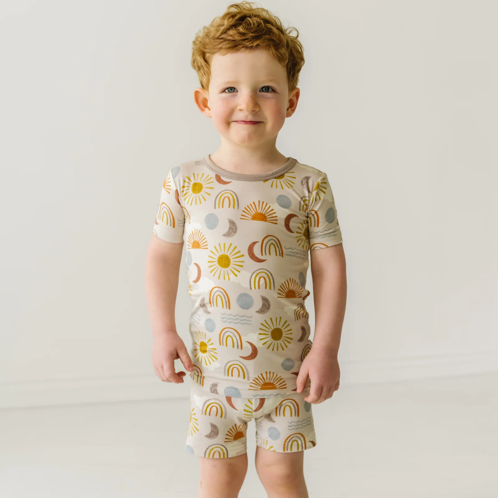 Desert Sunrise Two-Piece Short Sleeve & Shorts Pajama Set - Image 2