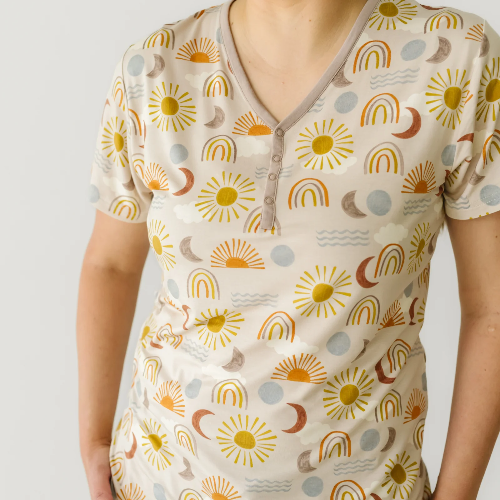 Desert Sunrise Women's Short Sleeve Pajama Top - Image 4
