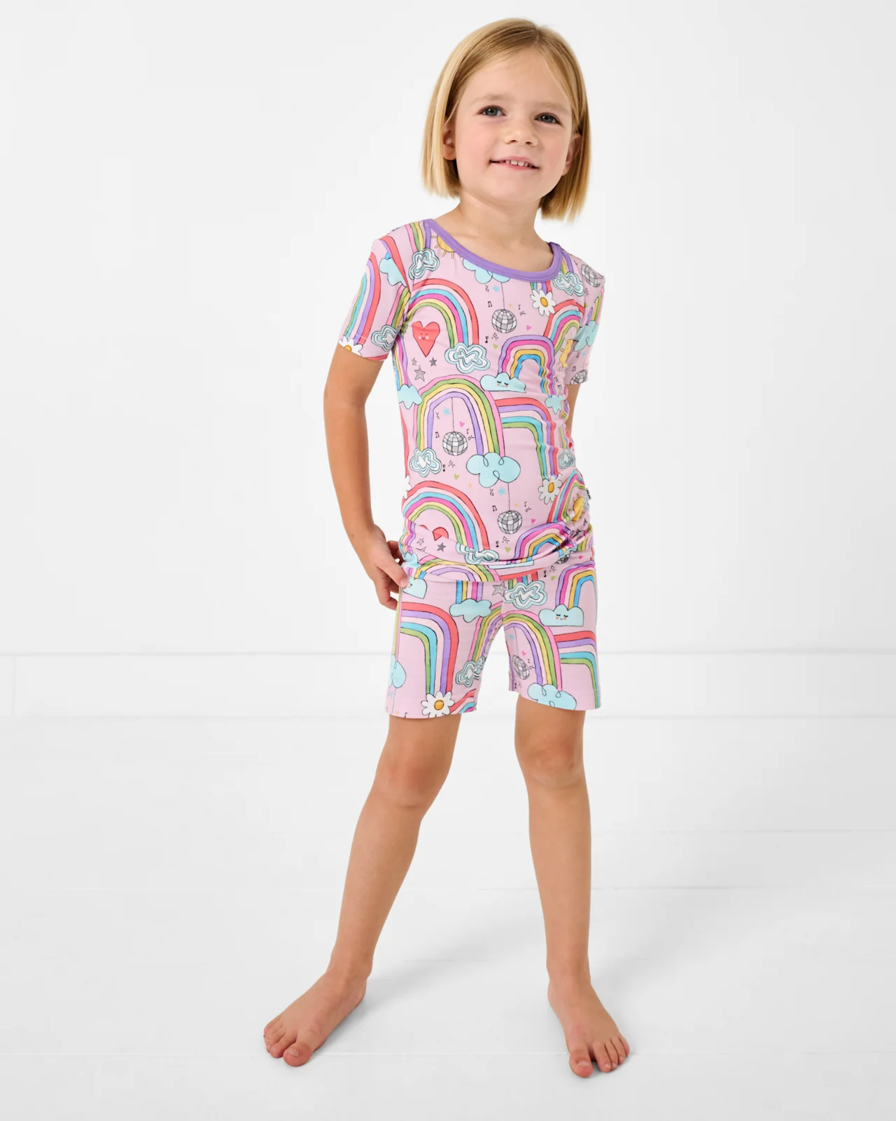 Disco Rainbows Two-Piece Short Sleeve & Shorts Pajama Set - Image 3