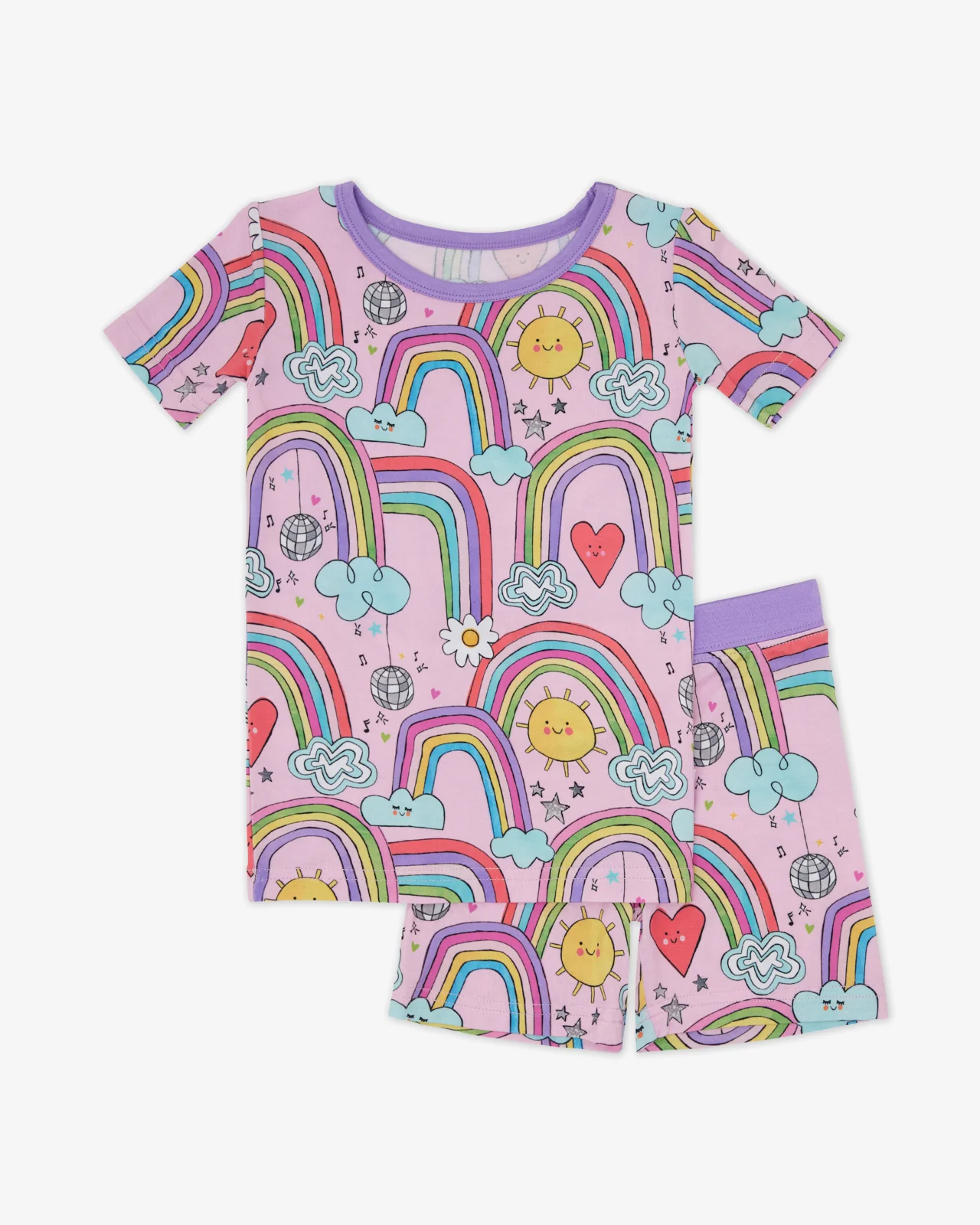 Disco Rainbows Two-Piece Short Sleeve & Shorts Pajama Set - Image 5