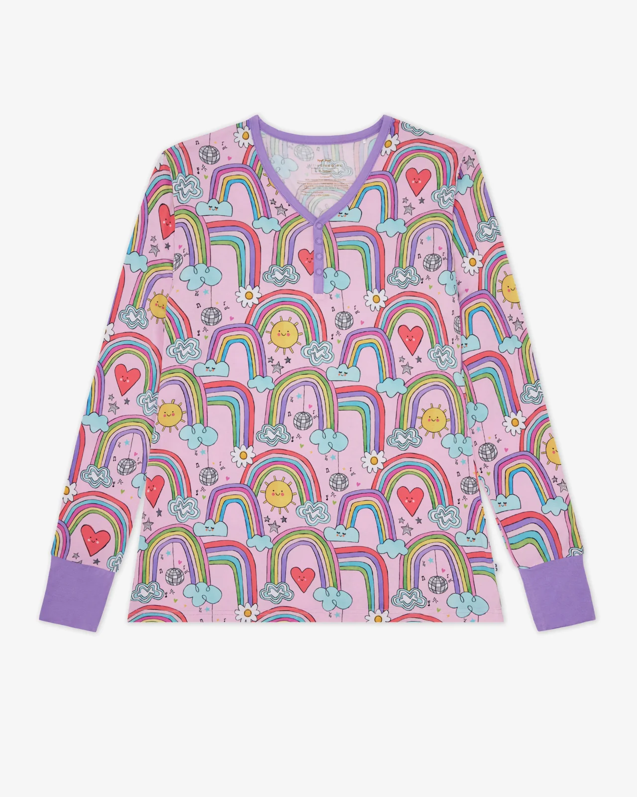Disco Rainbows Women's Long Sleeve Pajama Top - Image 5