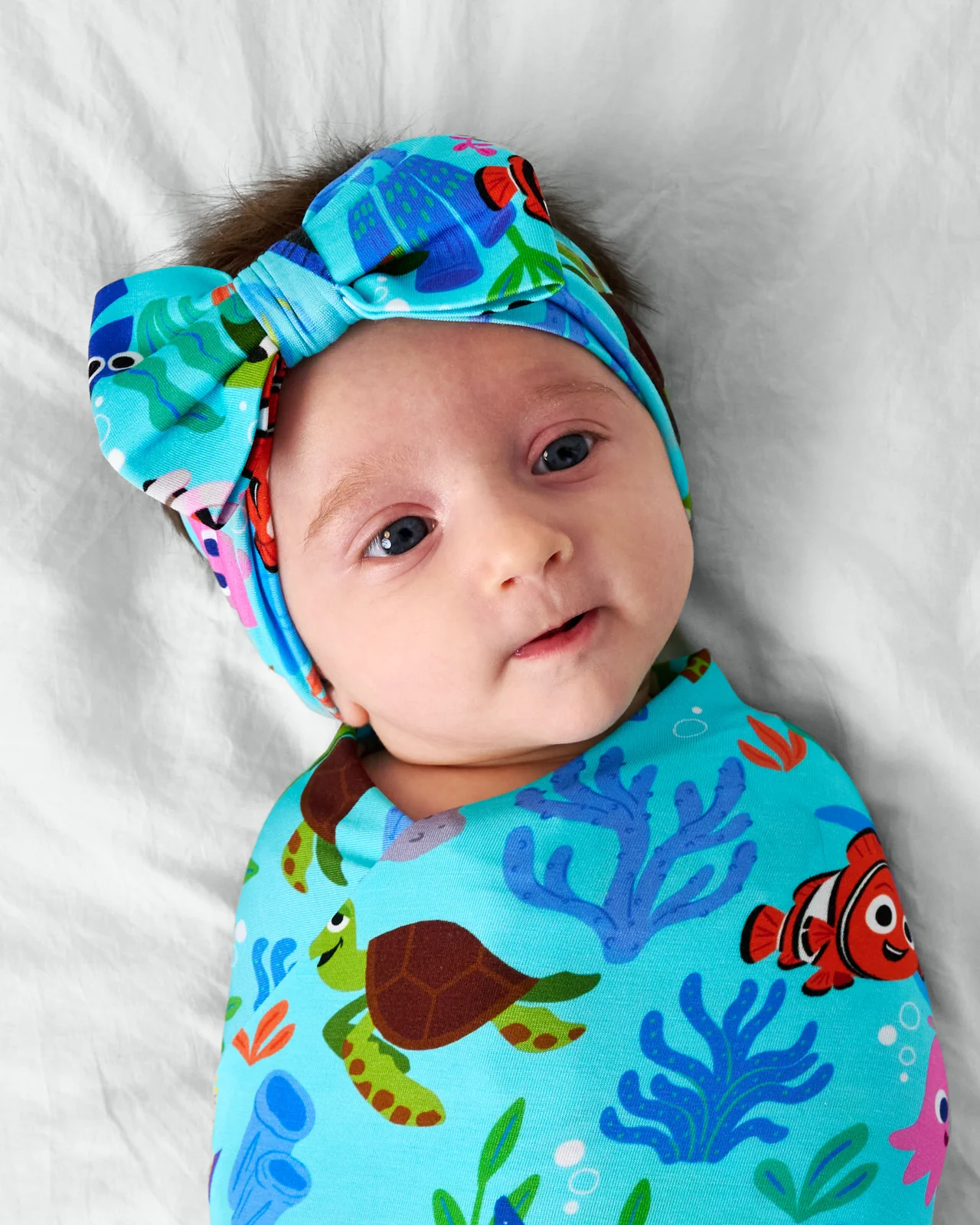 Pixar Nemo's Reef Swaddle & Luxe Bow Headband Set - Image 2