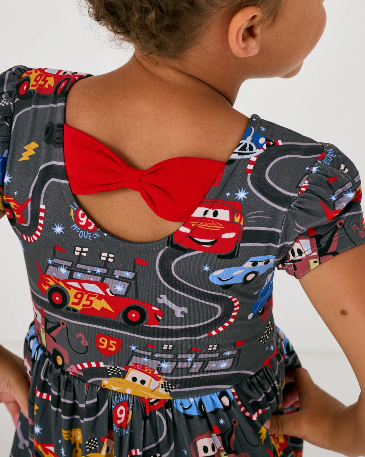 Pixar Cars Piston Cup Bow Back Skater Dress - Image 2