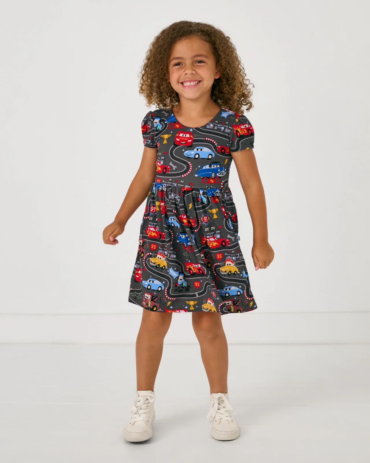 Pixar Cars Piston Cup Bow Back Skater Dress - Image 3