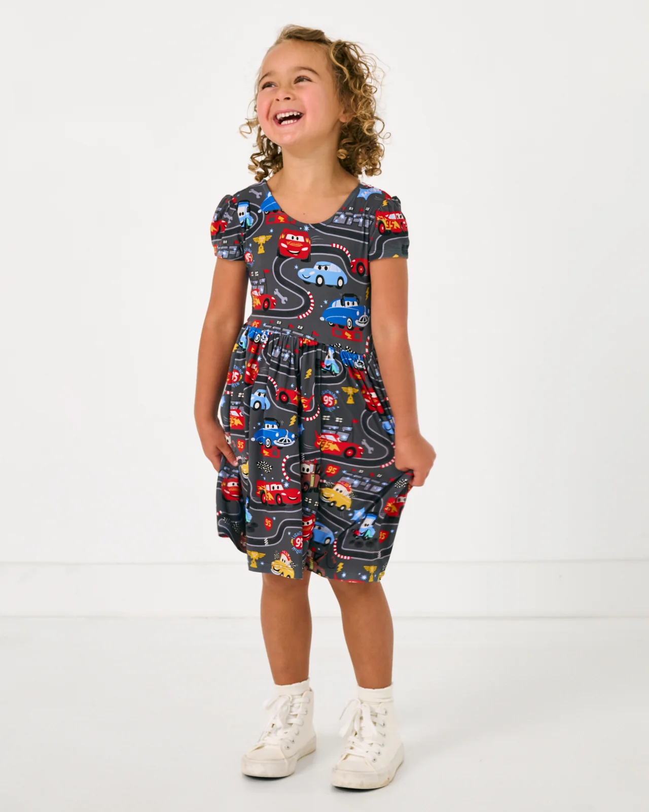 Pixar Cars Piston Cup Bow Back Skater Dress - Image 6