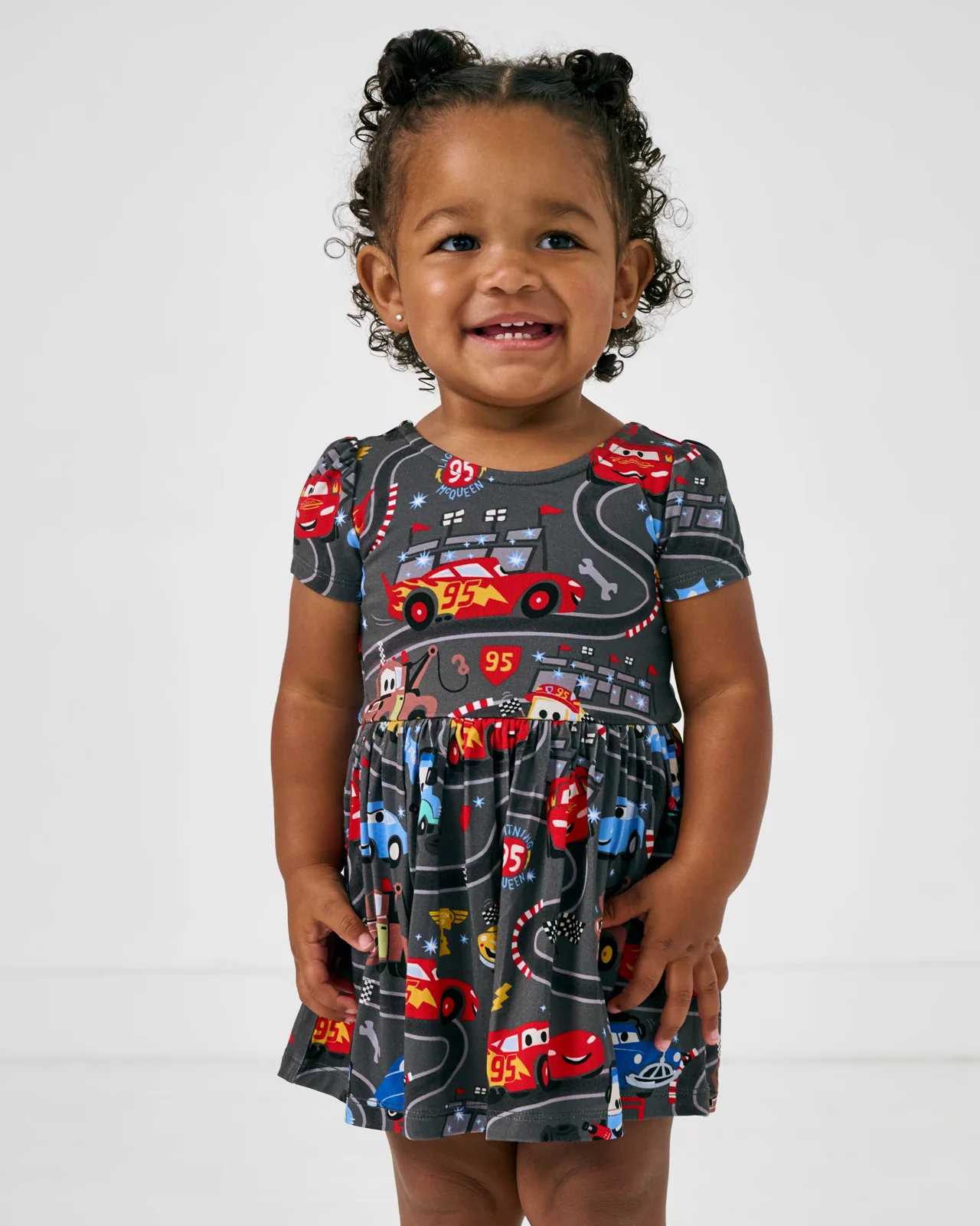 Pixar Cars Piston Cup Bow Back Skater Dress with Bodysuit - Image 3
