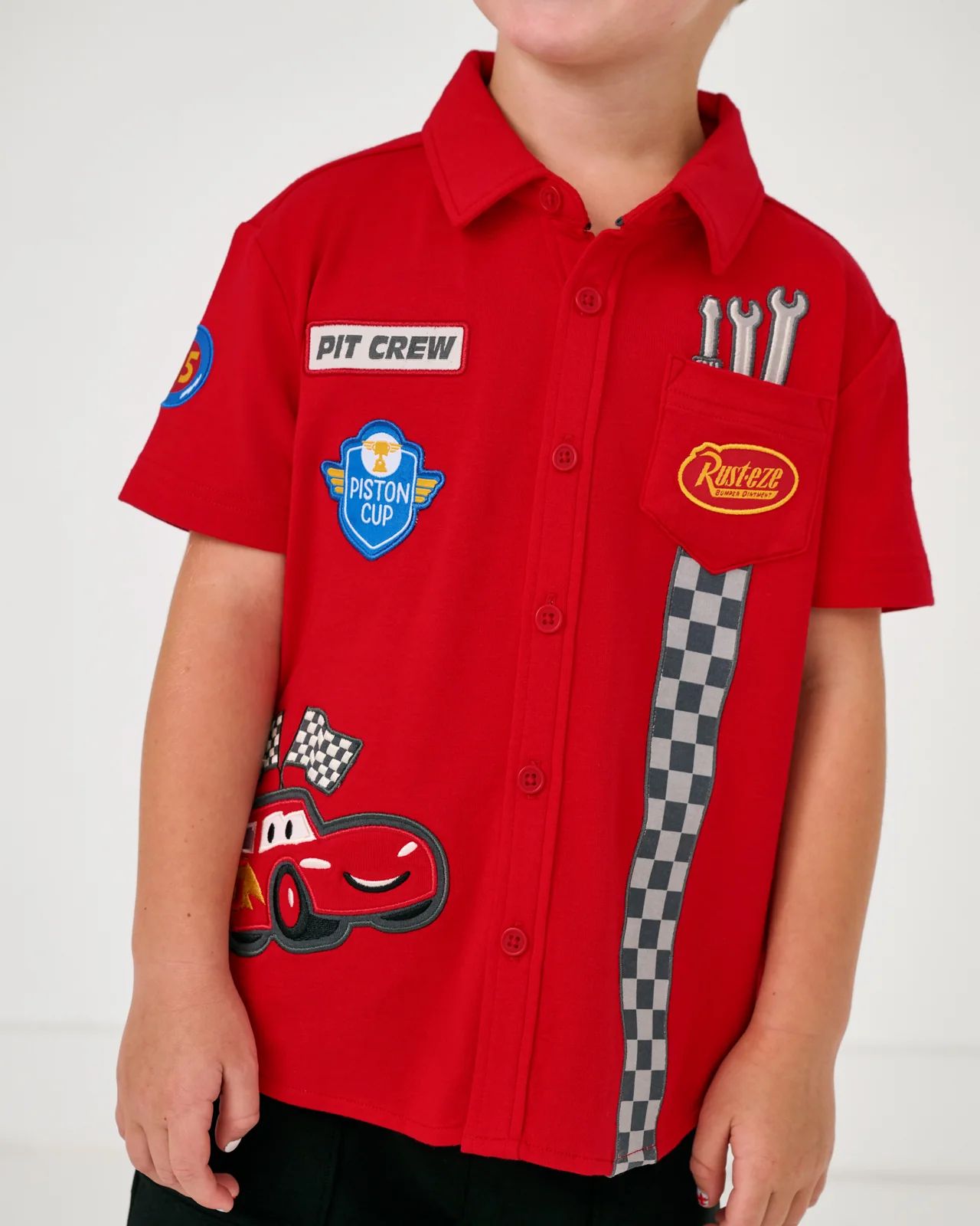 Pixar Cars Piston Cup Button Down Polo - Image 2