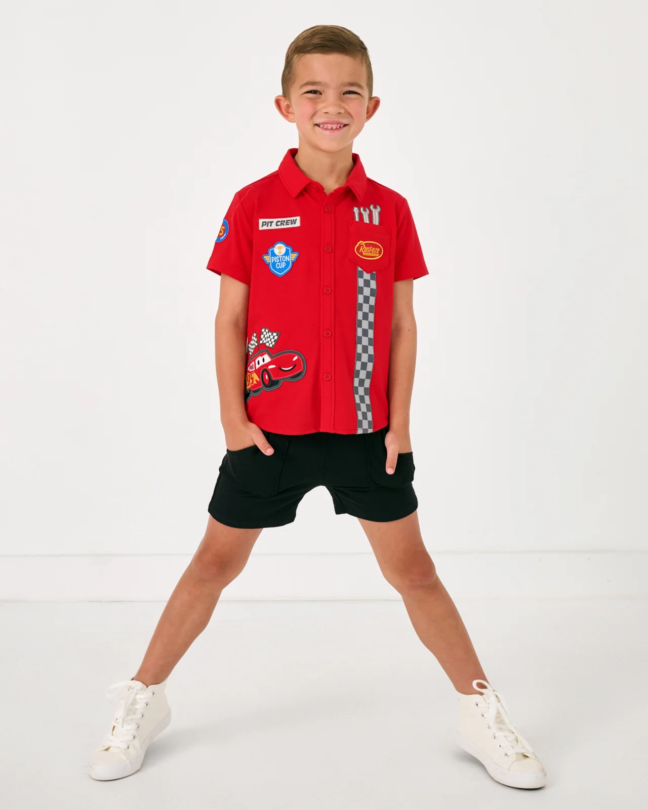 Pixar Cars Piston Cup Button Down Polo - Image 4