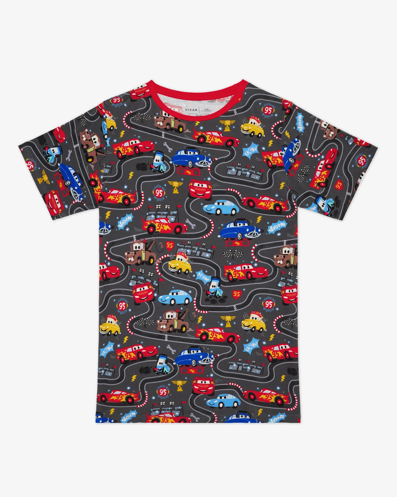 Pixar Cars Piston Cup Men's Short Sleeve Pajama Top - Image 6