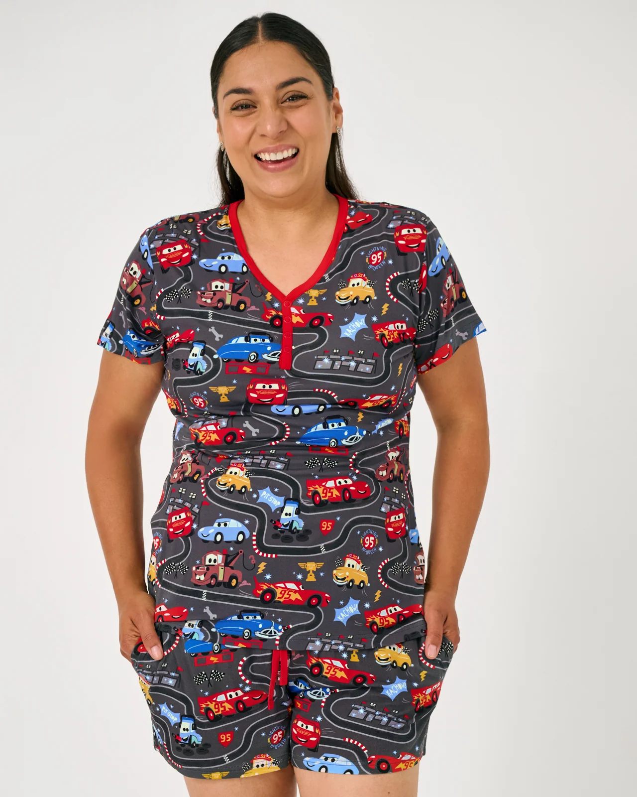 Pixar Cars Piston Cup Women's Pajama Shorts - Image 3