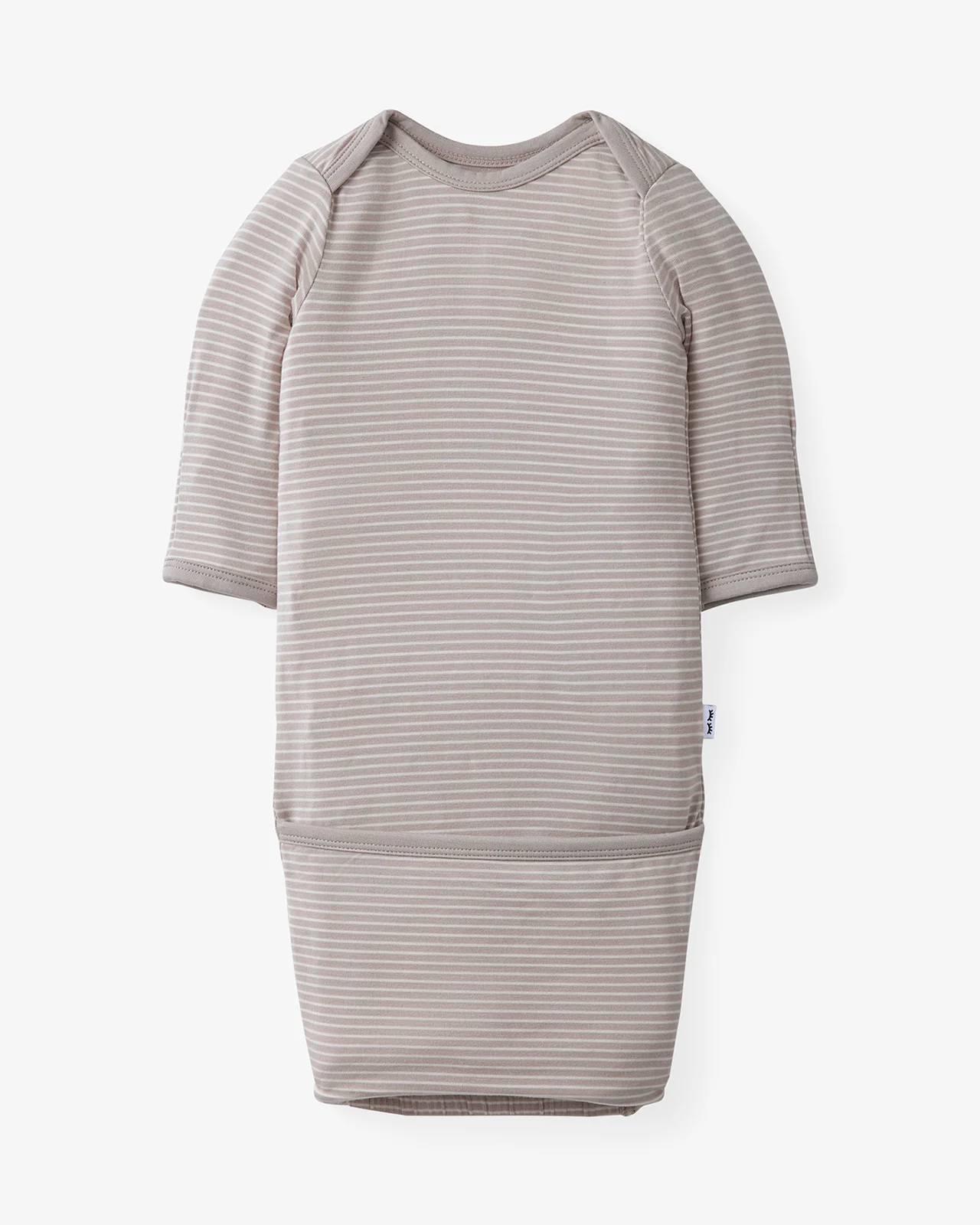 Dove Gray Stripe Infant Gown - Image 4