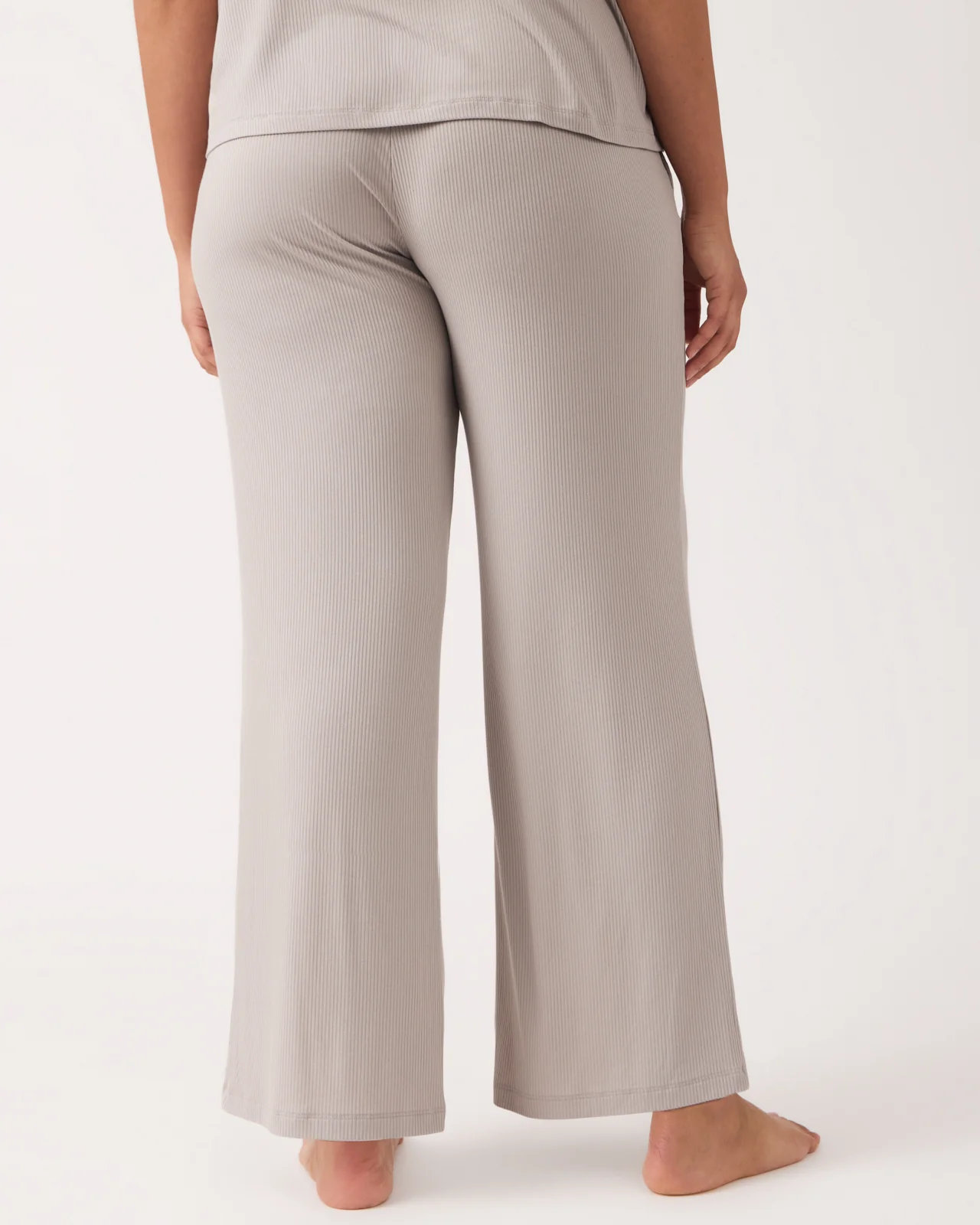 Dove Gray Women's Ribbed Wide Leg Pant - Image 2