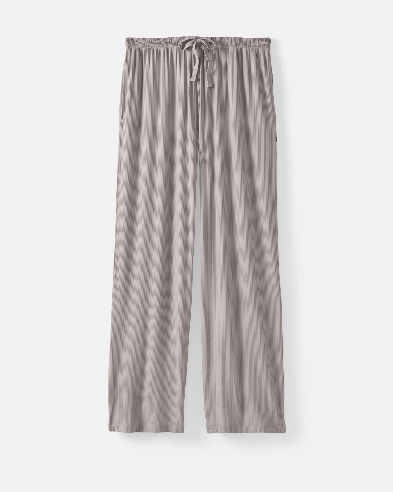 Dove Gray Women's Ribbed Wide Leg Pant - Image 7