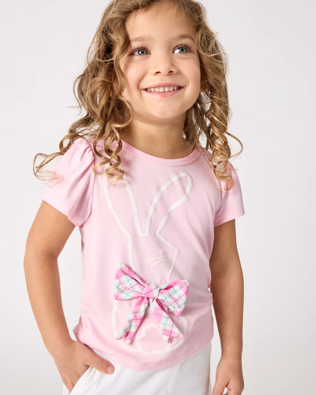 Flocked Bunny Puff Sleeve Tee