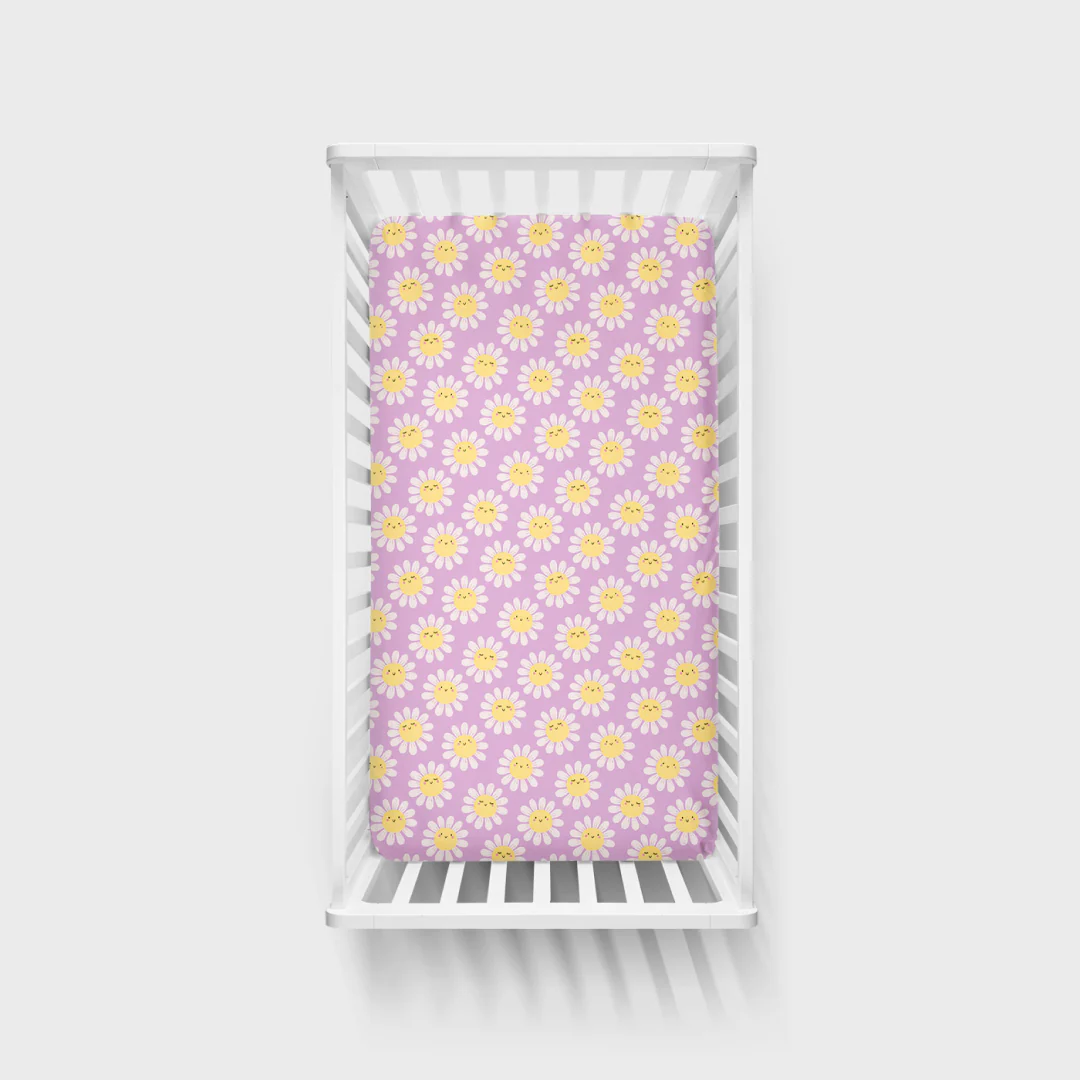 Flower Power Fitted Crib Sheet - Image 2