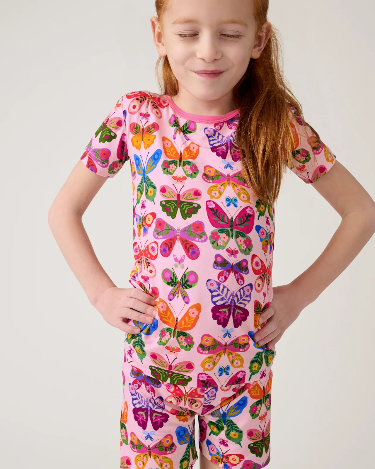 Flutter Garden Two-Piece Short Sleeve & Shorts Pajama Set - Image 3