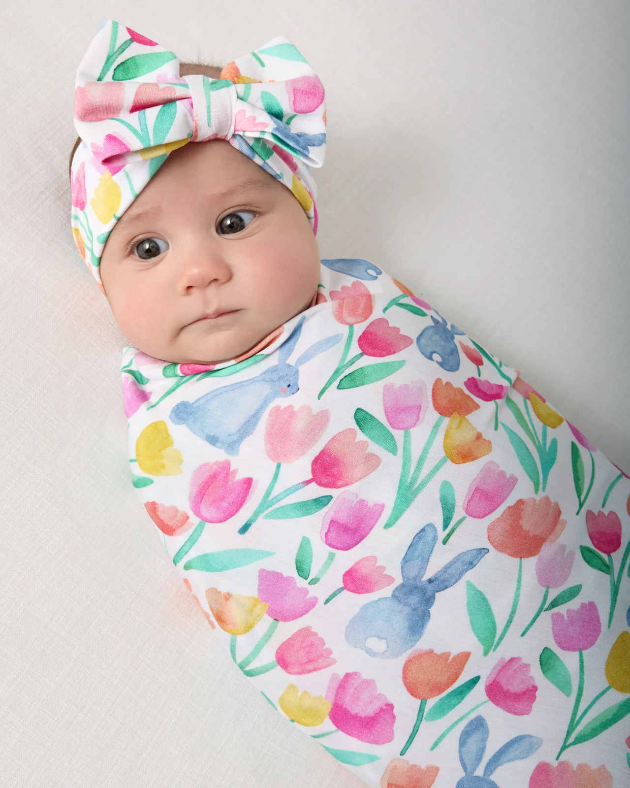 Garden Hop Swaddle & Luxe Bow Headband Set - Image 2