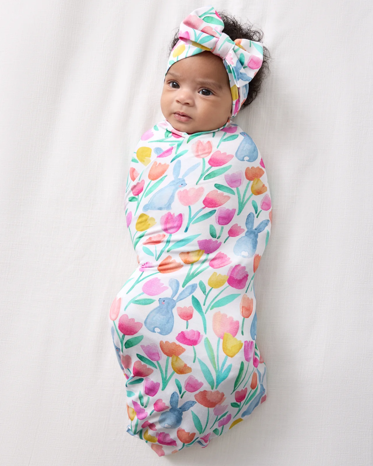 Garden Hop Swaddle & Luxe Bow Headband Set - Image 3