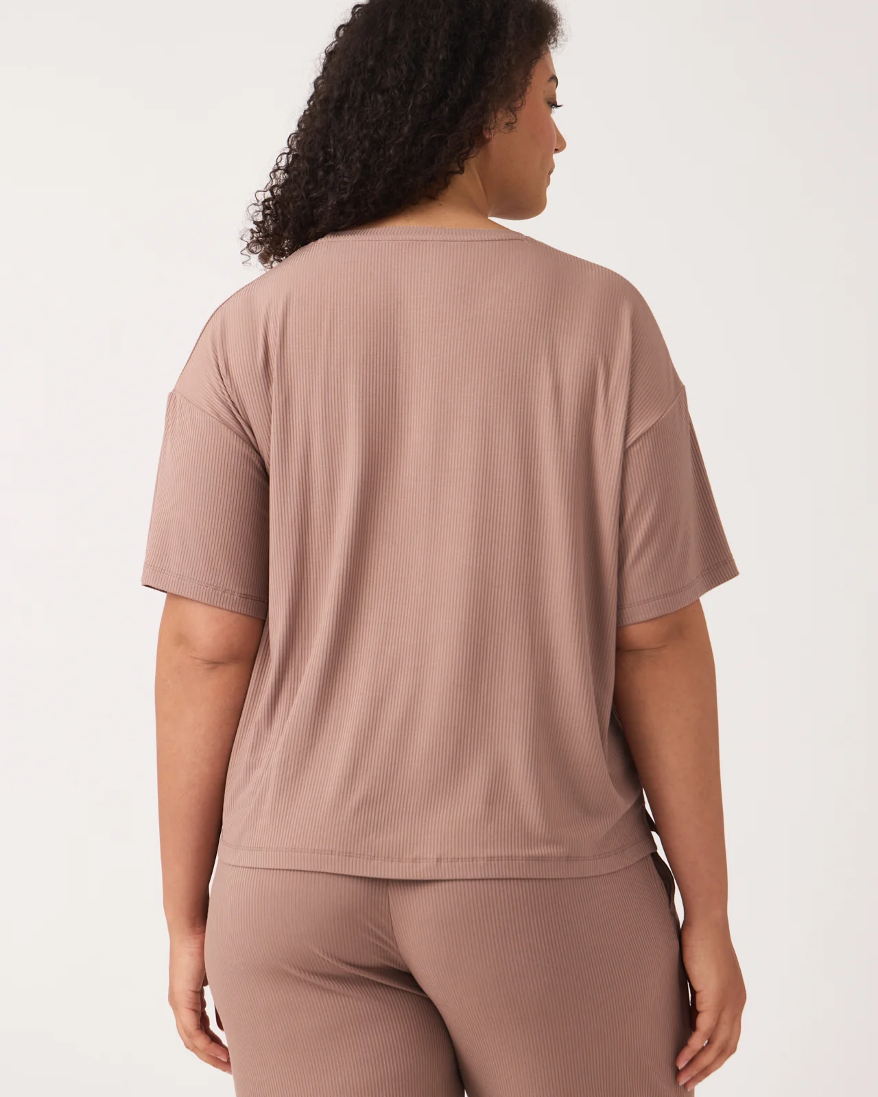 Hazy Brown Women's Ribbed Boxy Tee - Image 2