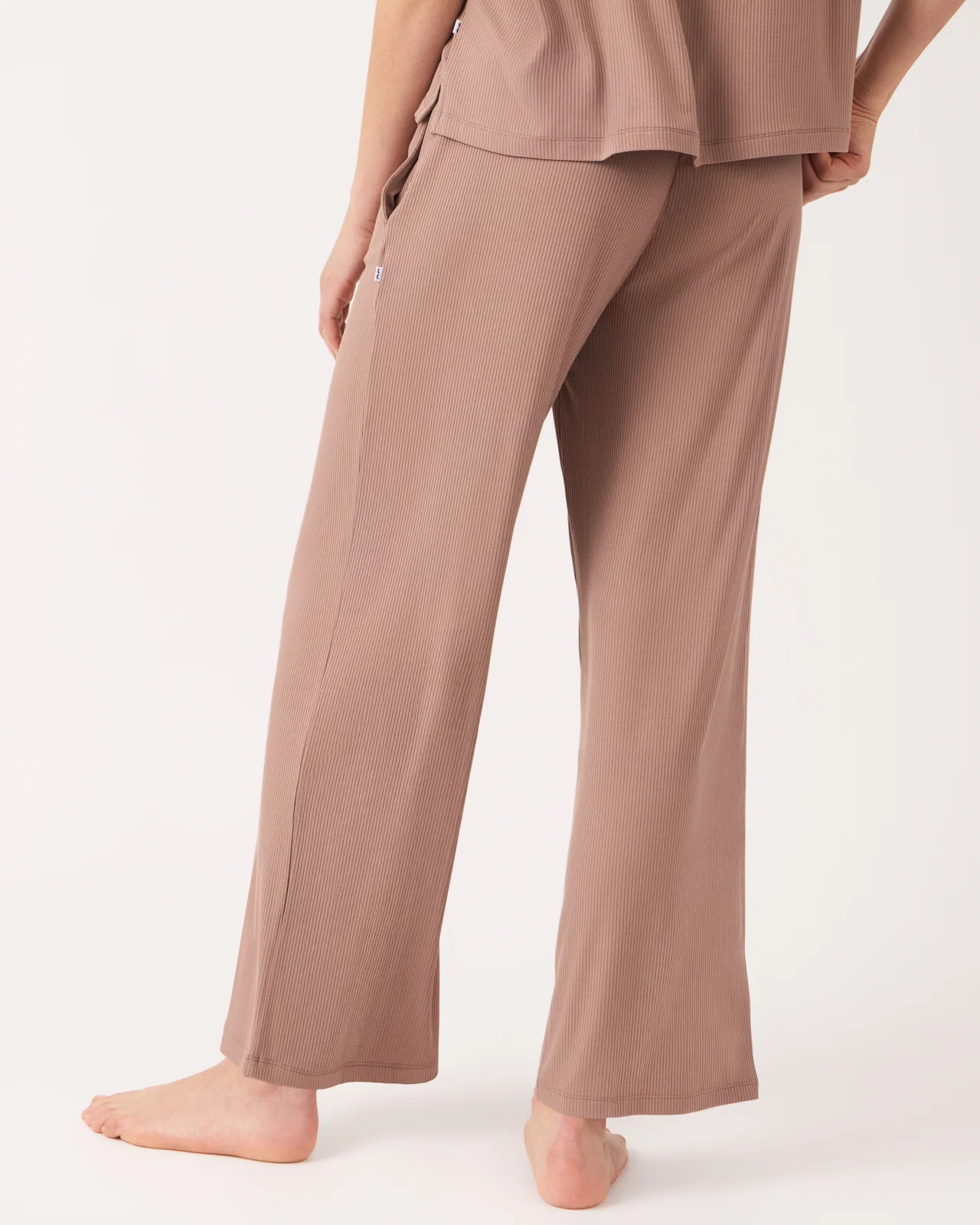 Hazy Brown Women's Ribbed Wide Leg Pant - Image 2