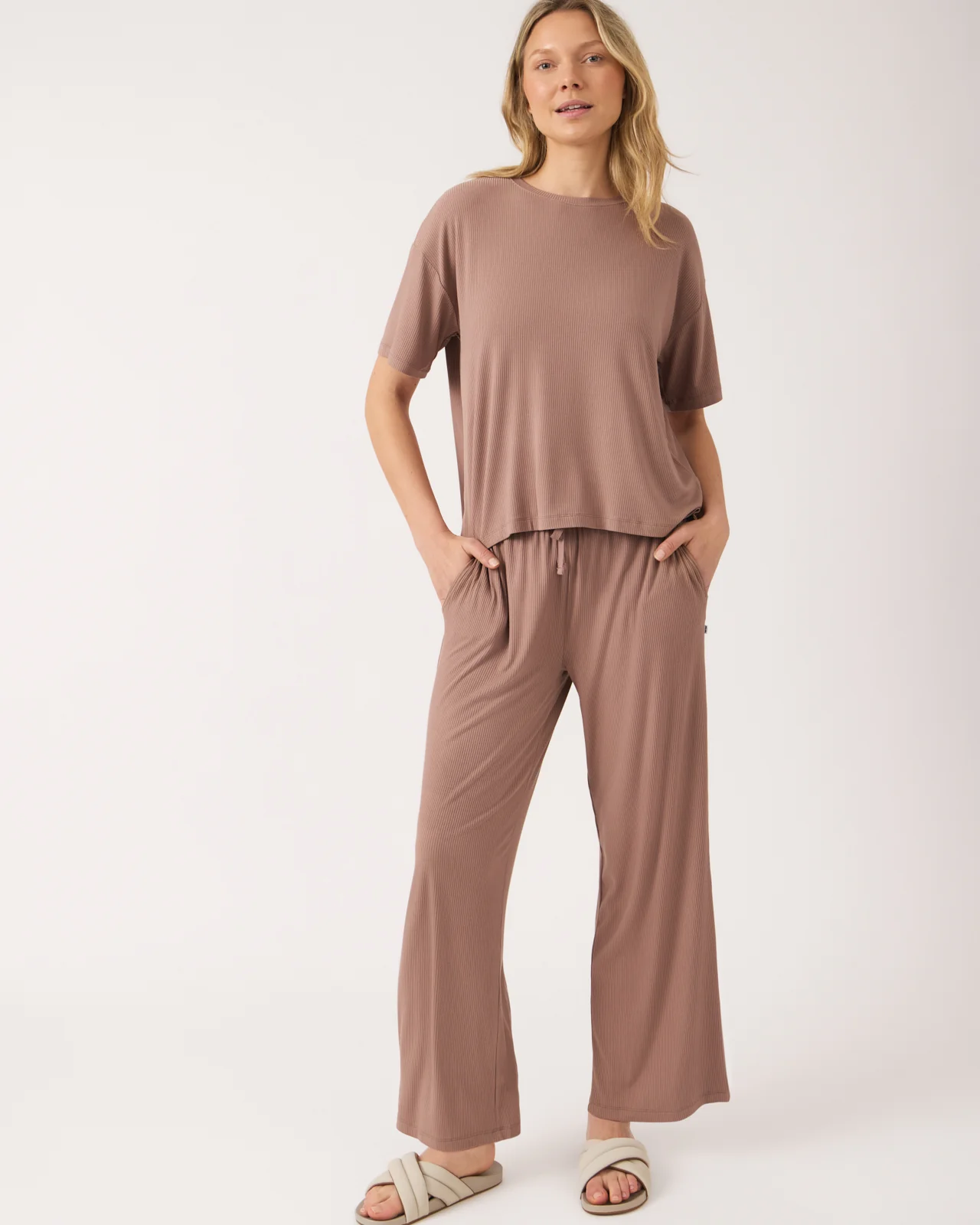Hazy Brown Women's Ribbed Boxy Tee - Image 6