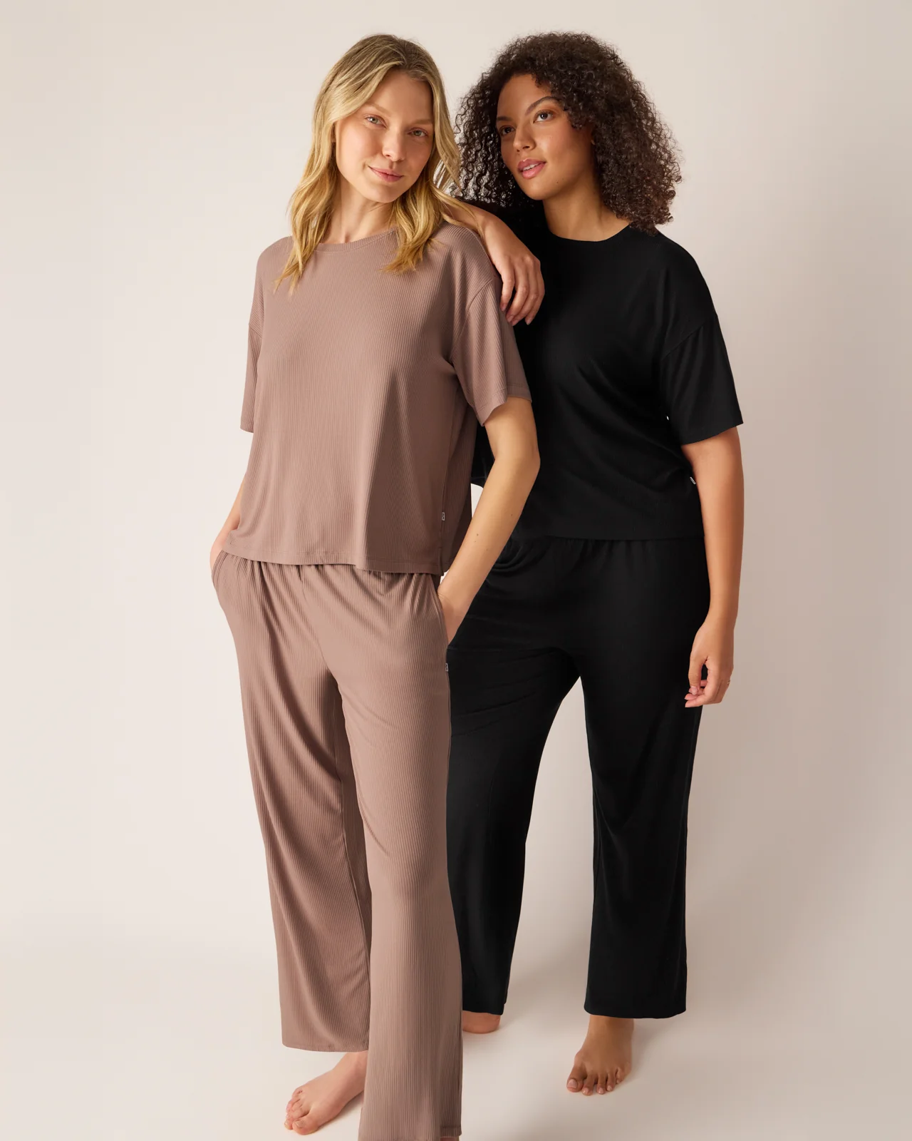 Hazy Brown Women's Ribbed Wide Leg Pant - Image 4