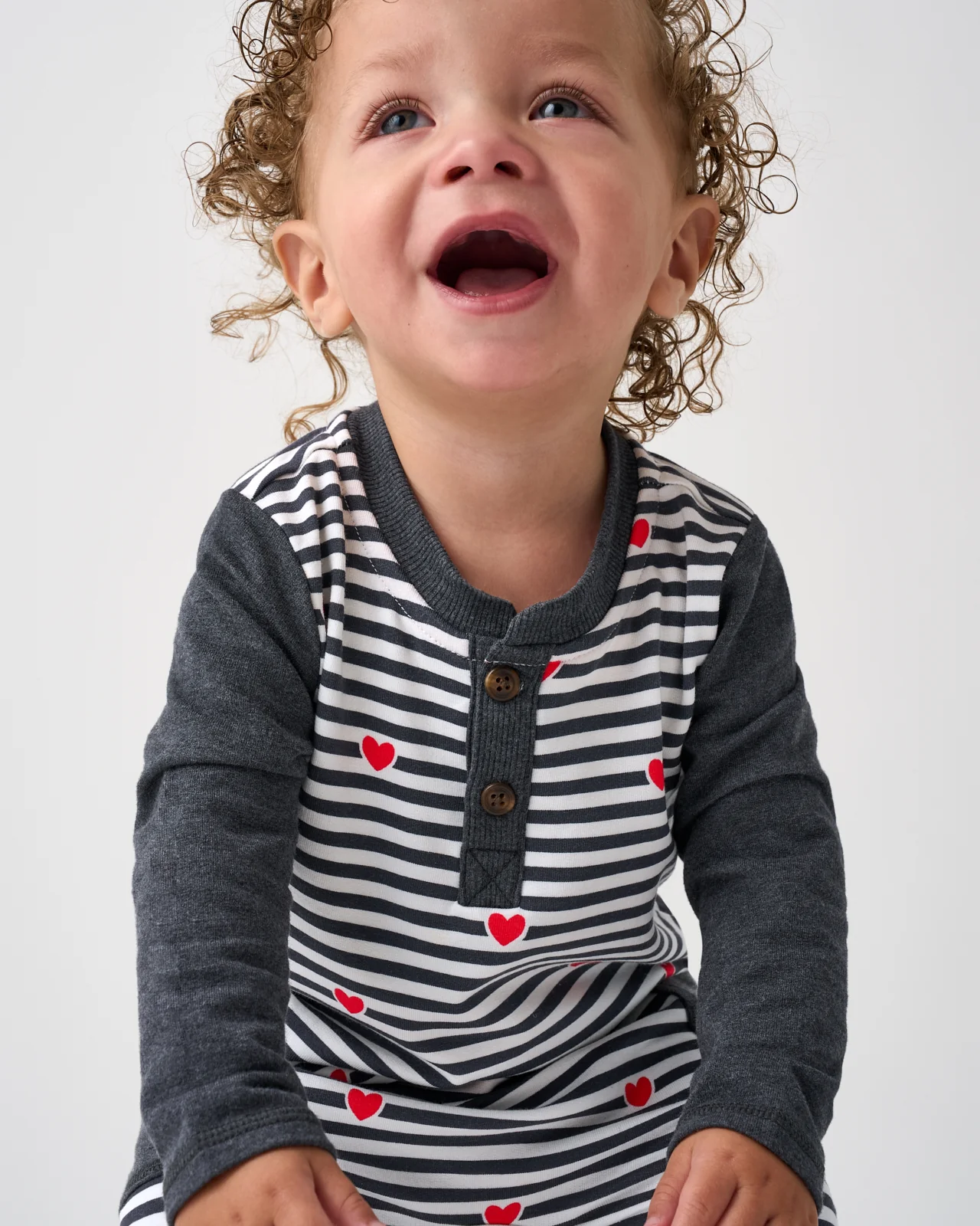 Heartstrings Stripe Henley Romper - Image 3