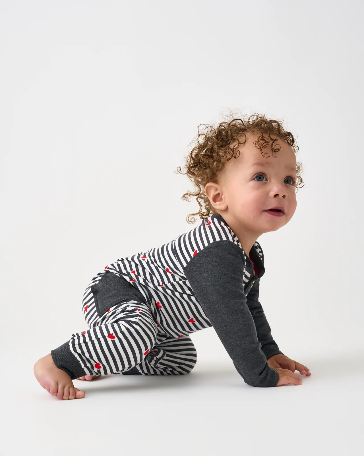 Heartstrings Stripe Henley Romper - Image 4