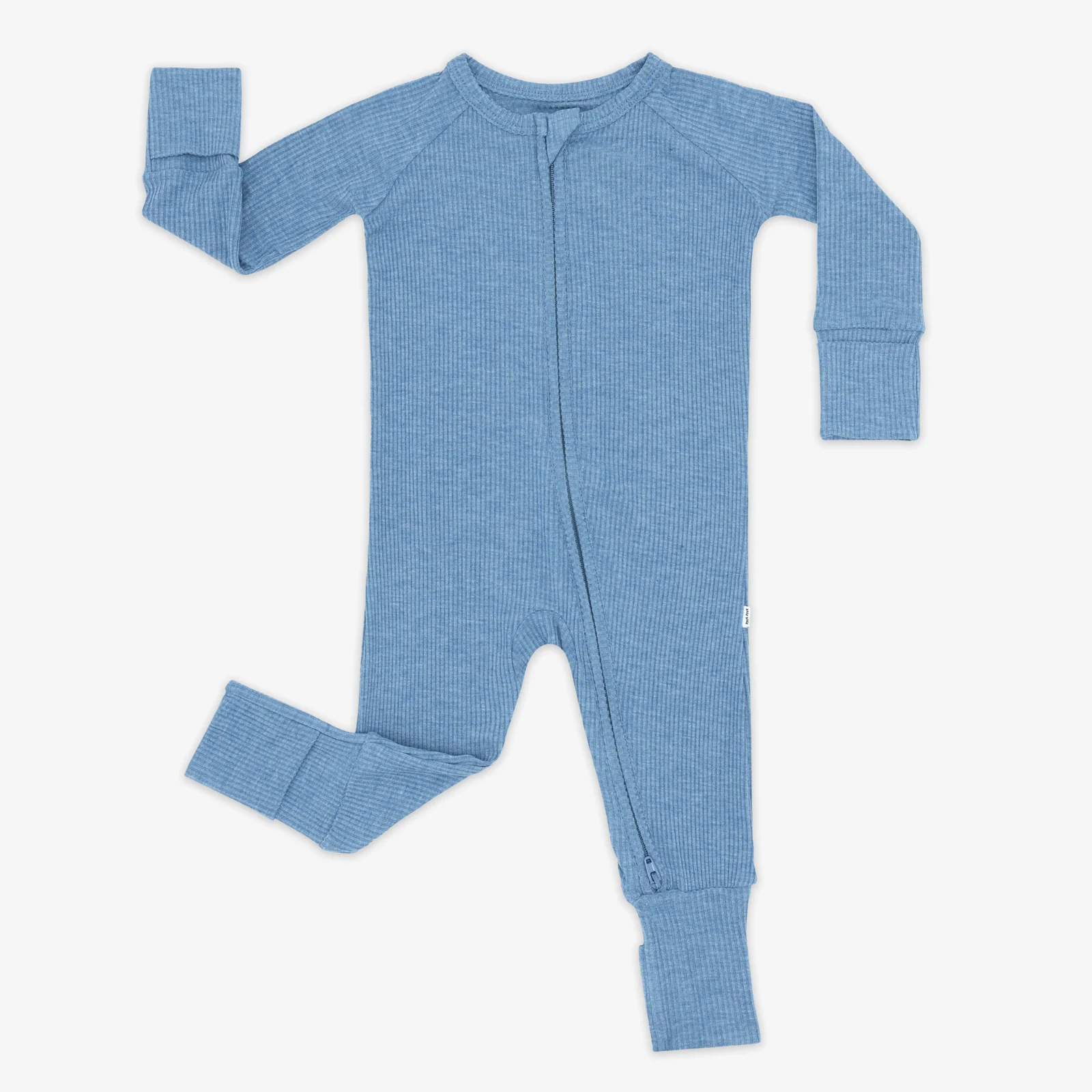 Heather Blue Ribbed Zippy - Image 7