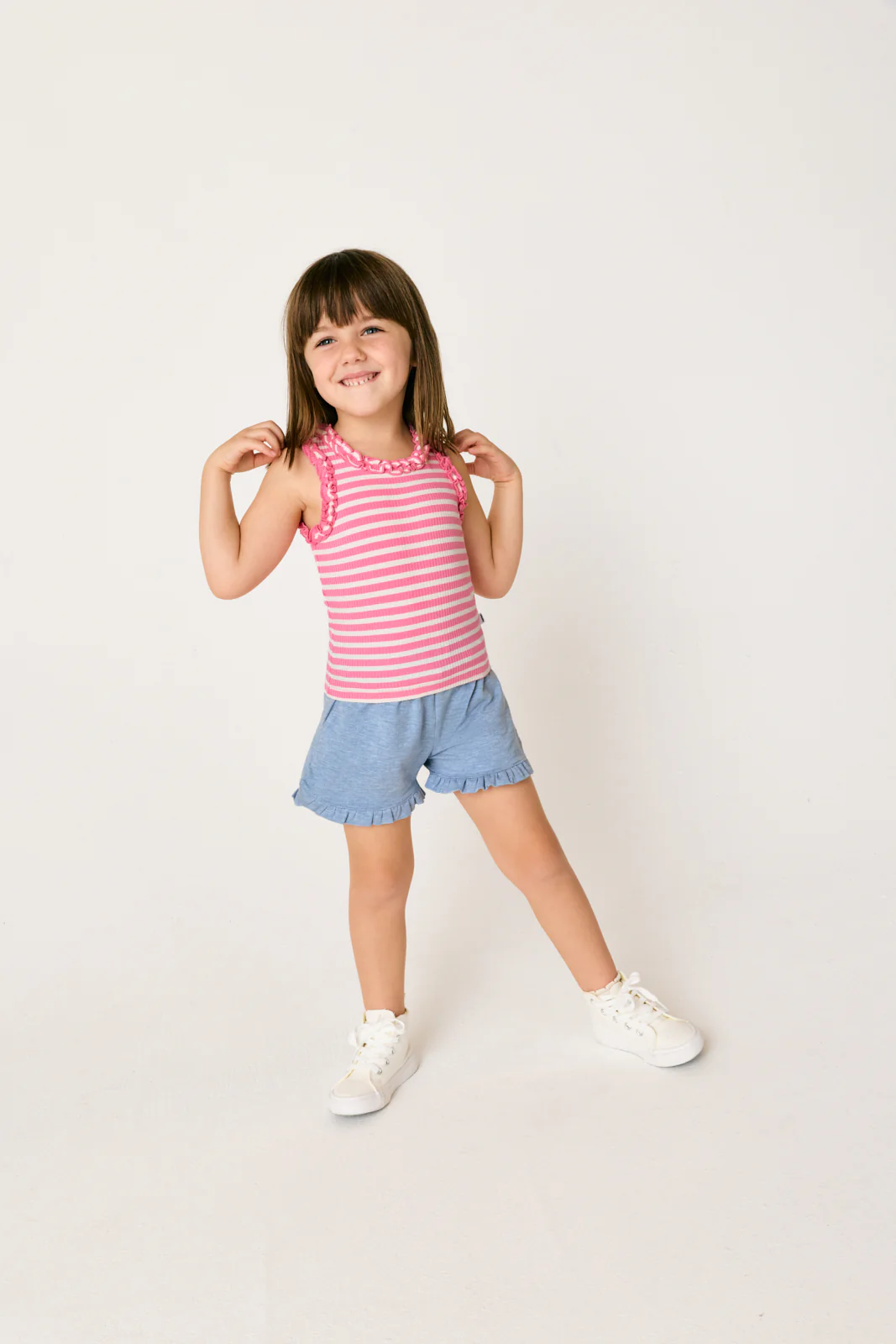 Heather Blue Ruffle Shorts - Image 4