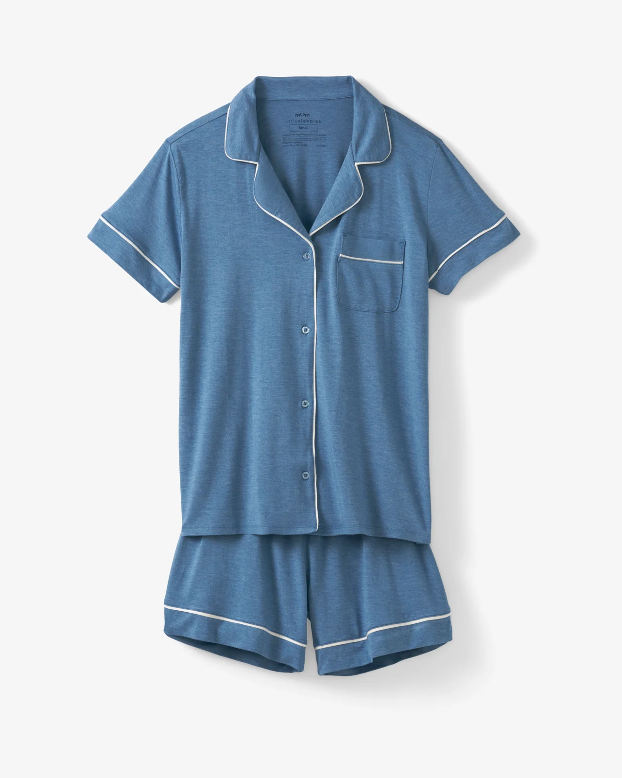 Heather Blue Women's Short Sleeve & Shorts Pajama Set - Image 8
