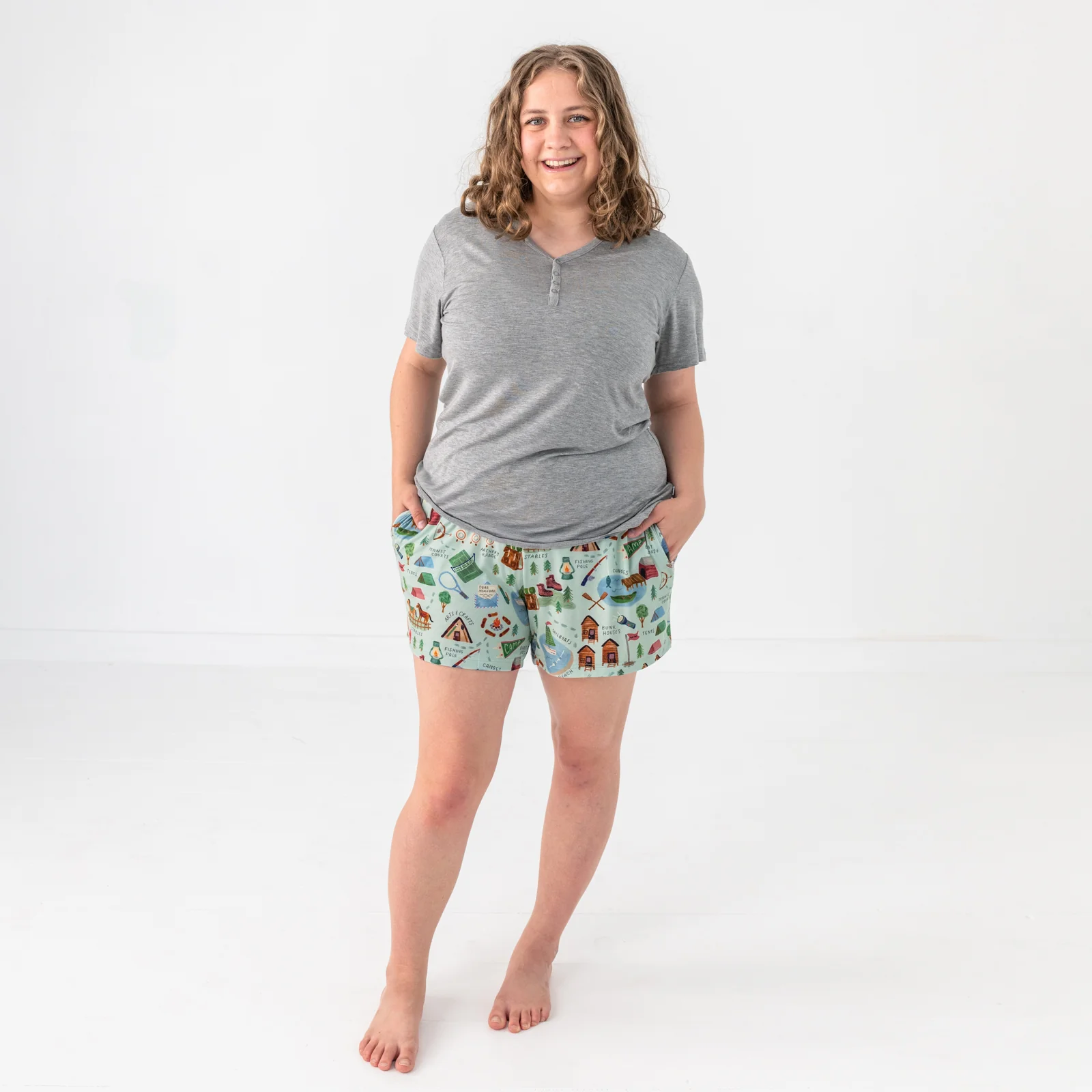Heather Gray Women's Short Sleeve Pajama Top - Image 3