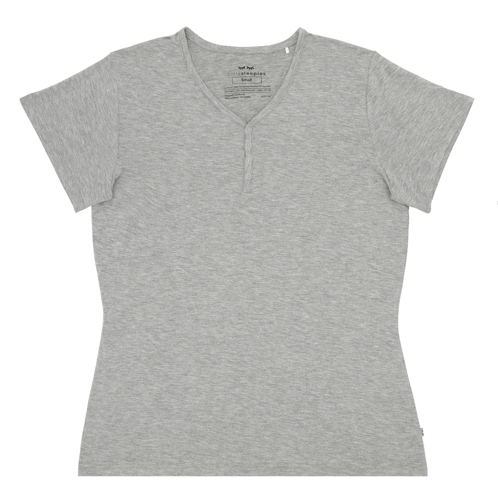 Heather Gray Women's Short Sleeve Pajama Top - Image 6