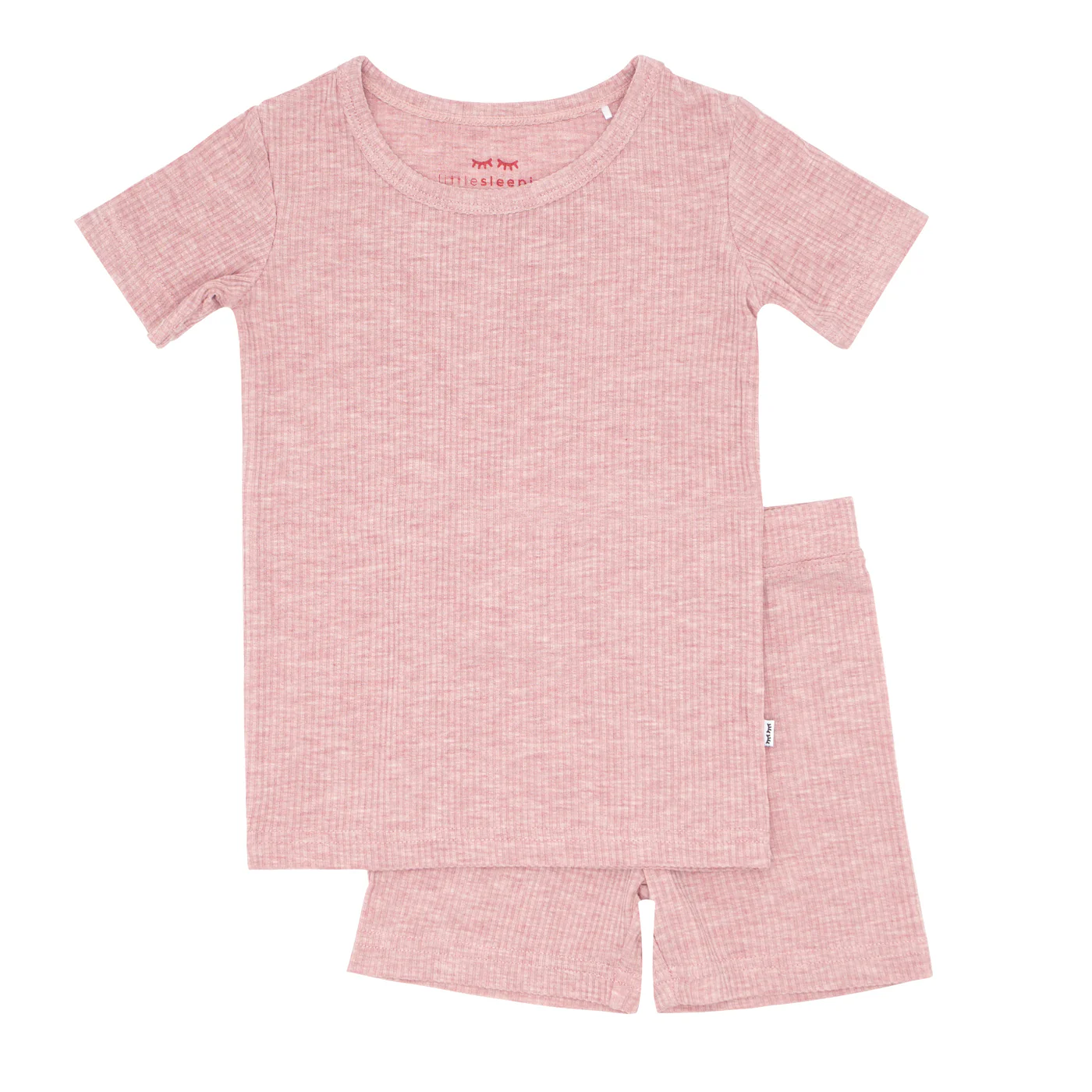 Heather Mauve Ribbed Two-Piece Short Sleeve & Shorts Pajama Set - Image 4