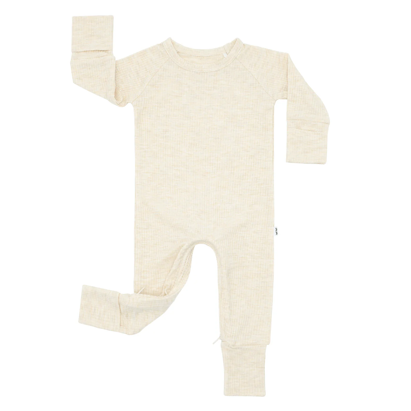 Heather Oatmeal Ribbed Crescent Zippy - Image 6