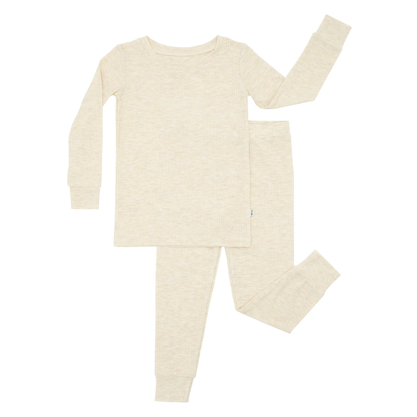 Heather Oatmeal Ribbed Two-Piece Pajama Set - Image 5