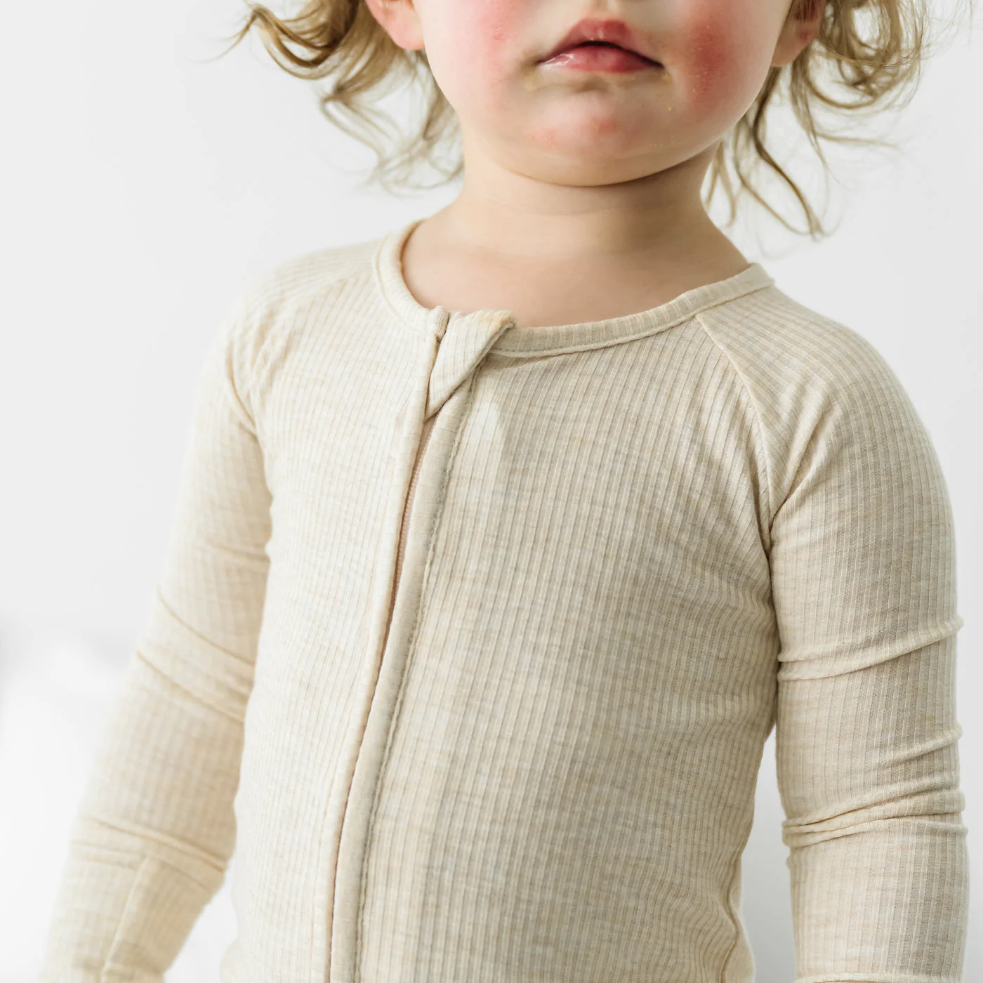 Heather Oatmeal Ribbed Zippy - Image 5