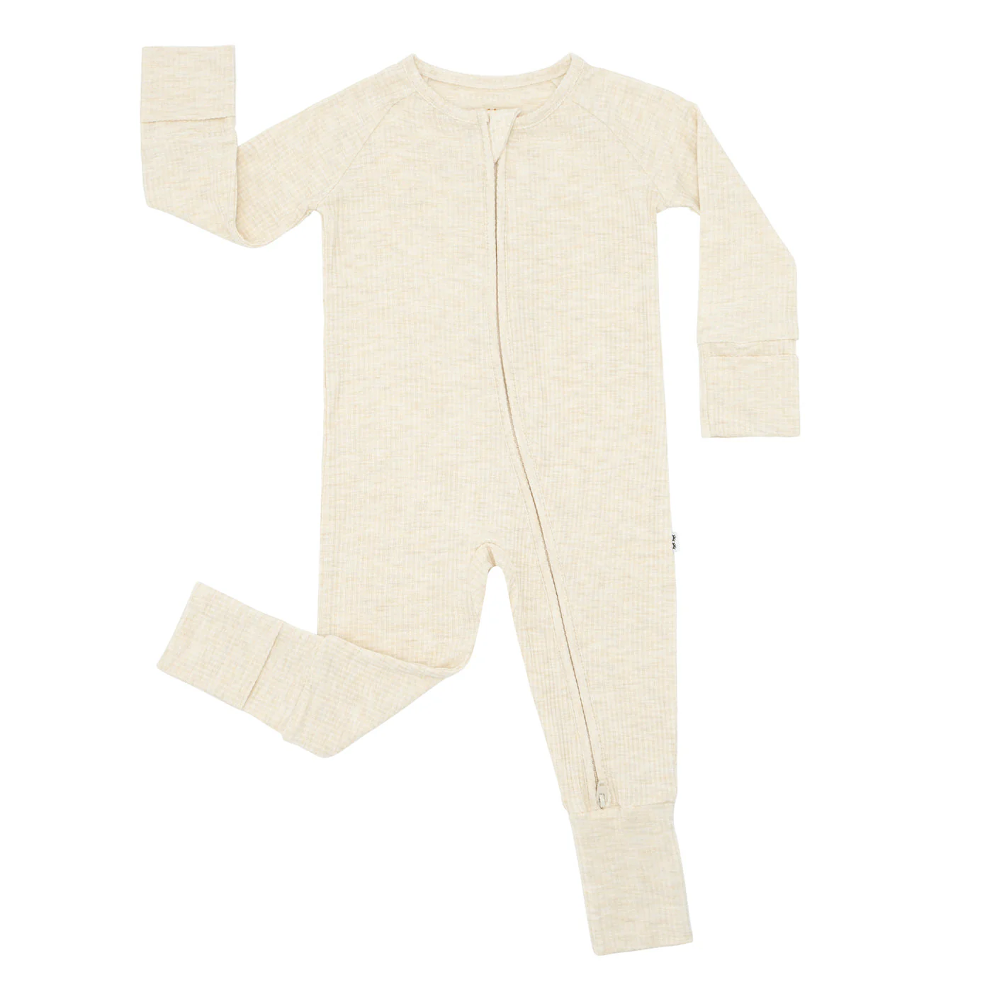 Heather Oatmeal Ribbed Zippy - Image 8