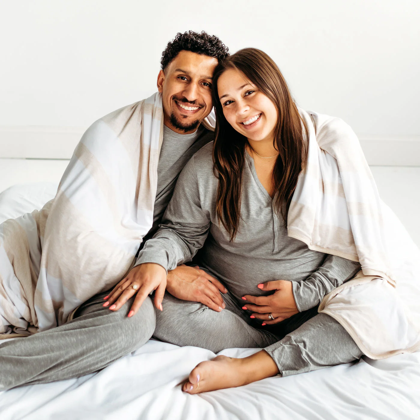 Heather Oatmeal Stripe Oversized Cloud Blanket® - Image 2