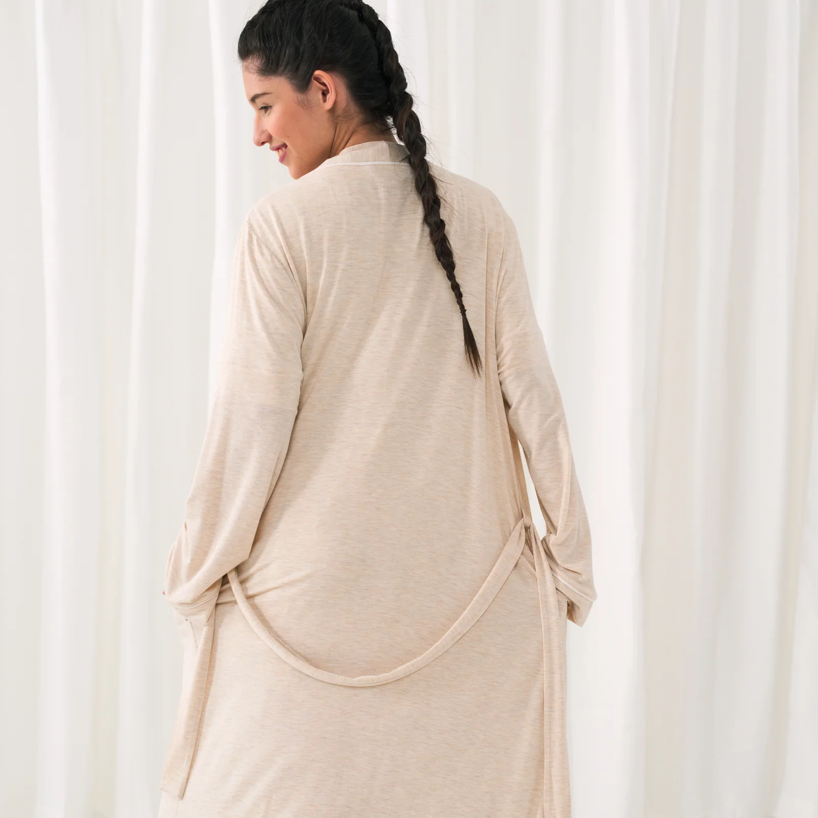 Heather Oatmeal Women's Robe - Image 5