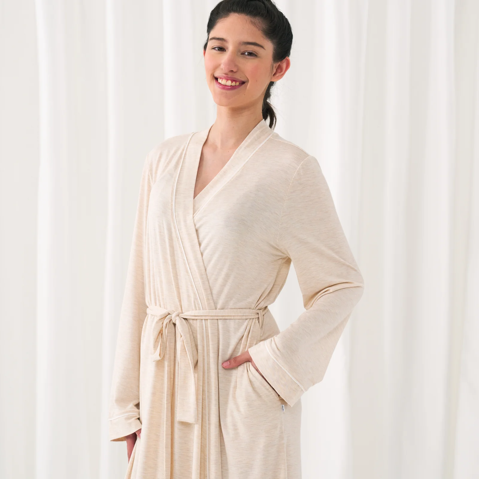 Heather Oatmeal Women's Robe - Image 6