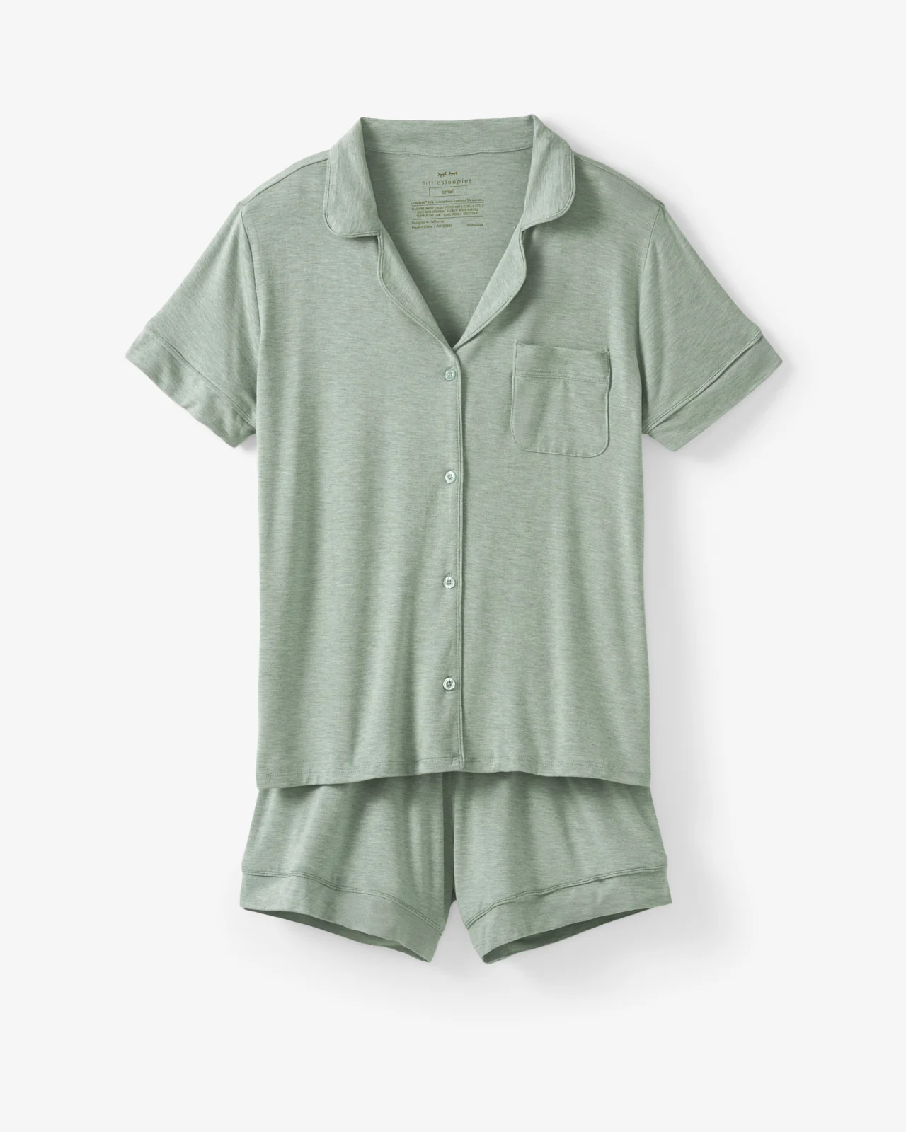 Heather Sage Women's Short Sleeve & Shorts Pajama Set - Image 8