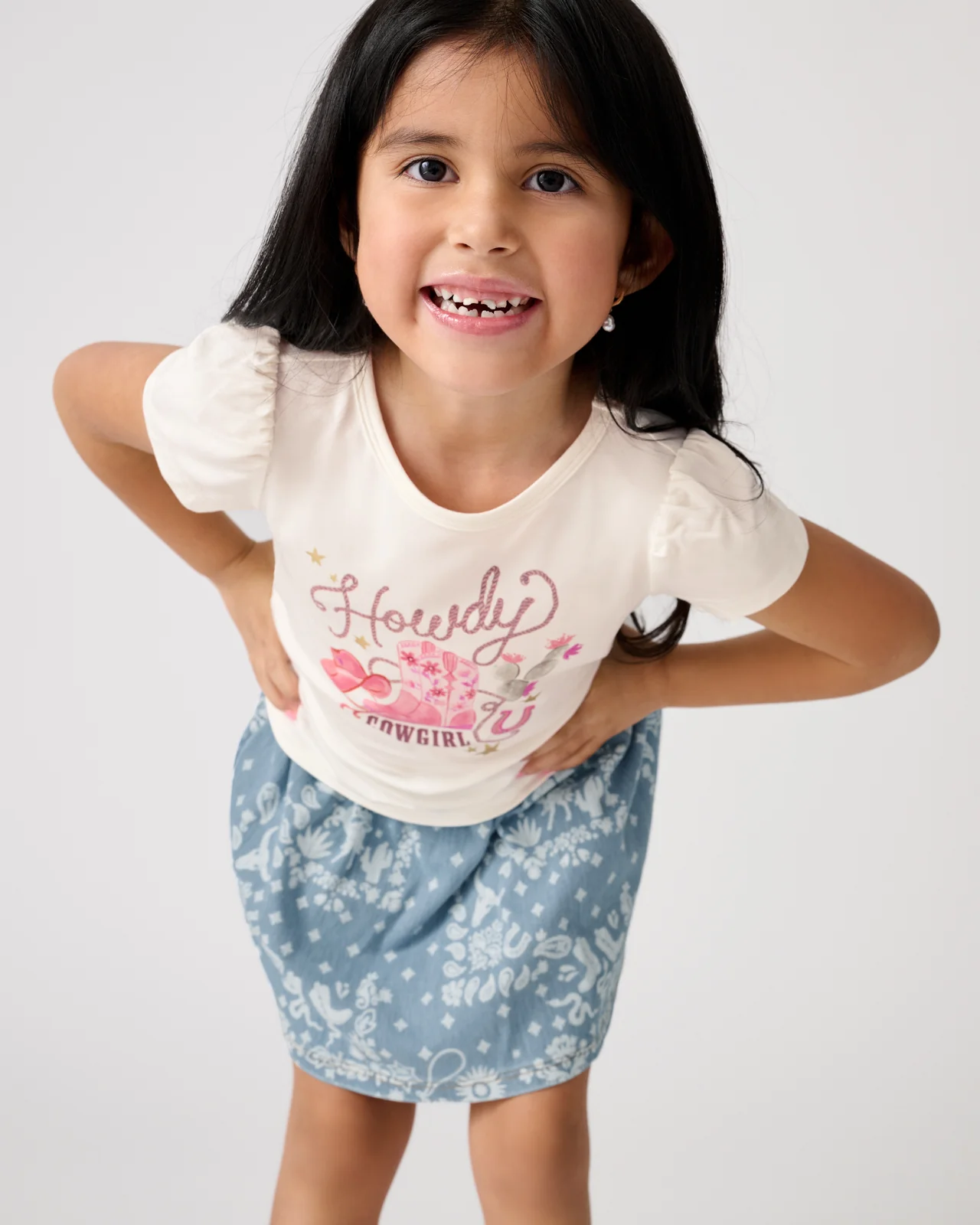 Howdy Cowgirl Puff Sleeve Tee - Image 4