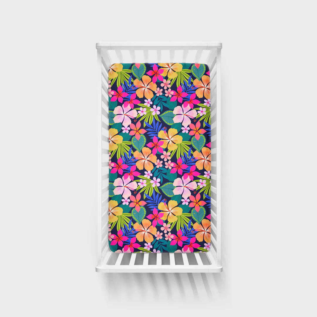 Jungle Blooms Fitted Crib Sheet - Image 2
